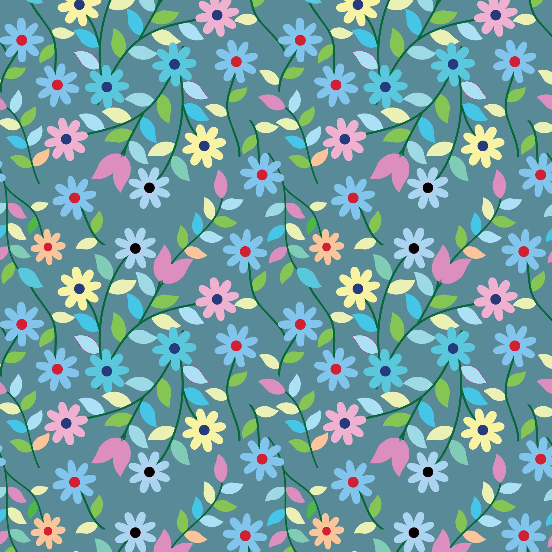 Fashionable pattern with small flowers. Floral seamless background for textiles, fabrics, covers, wallpapers, print, gift wrapping and scrapbooking. Free Vector