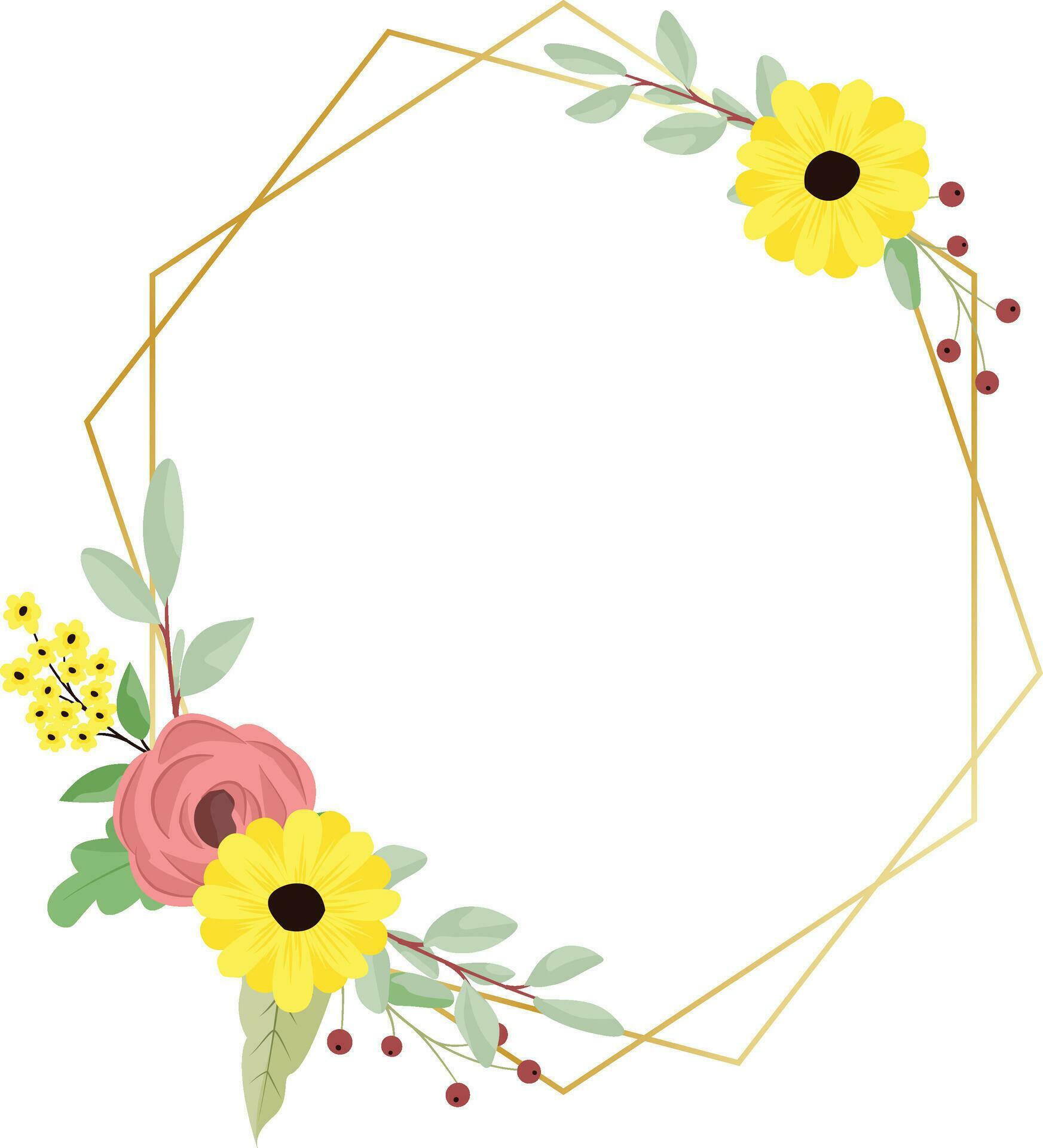 Flower Frame Wreath. Floral botanical flowers. for graphic designer decoration, product design, and cards Stock Free