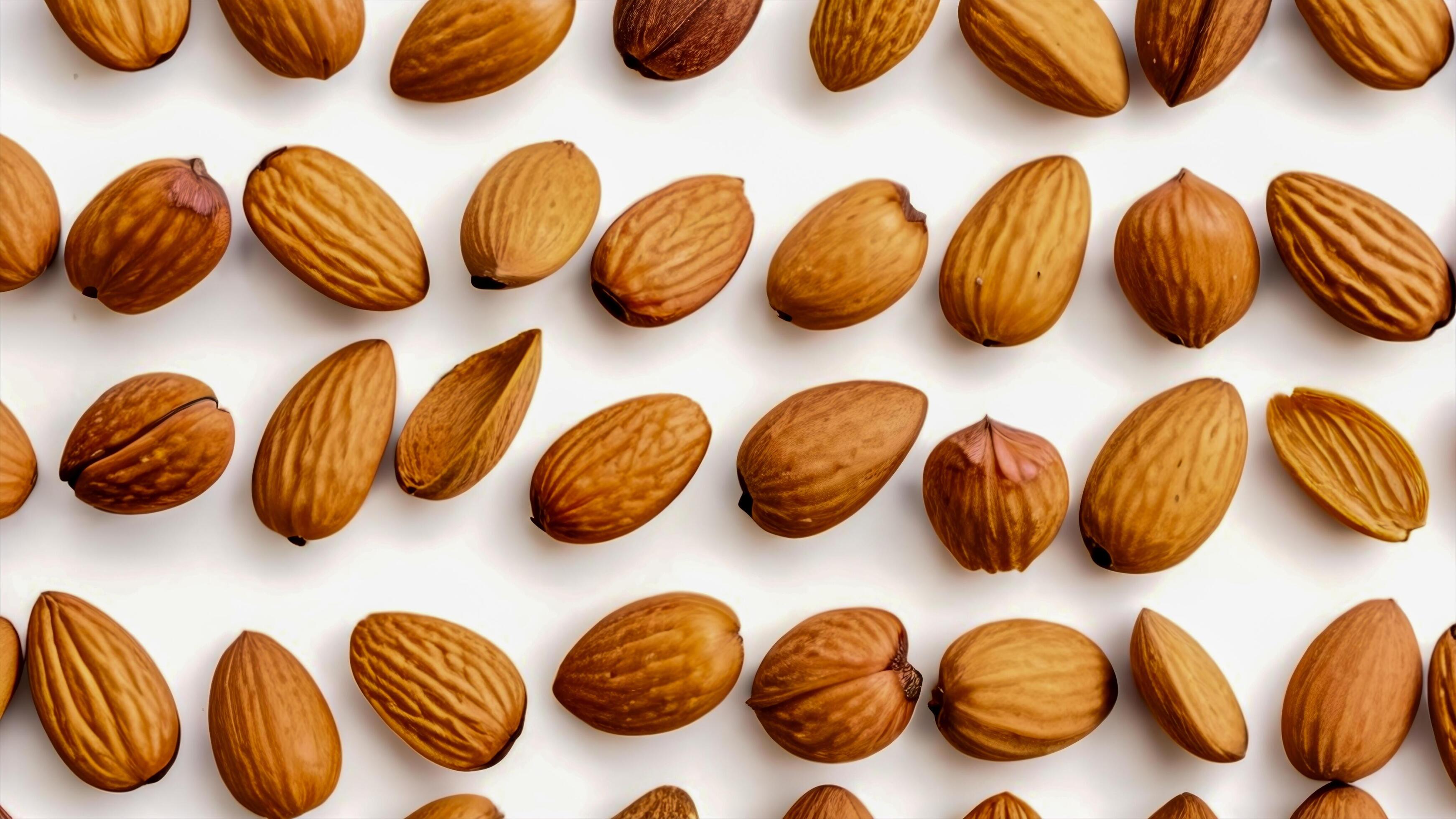 almond full-size beautifully on a clean white background Stock Free