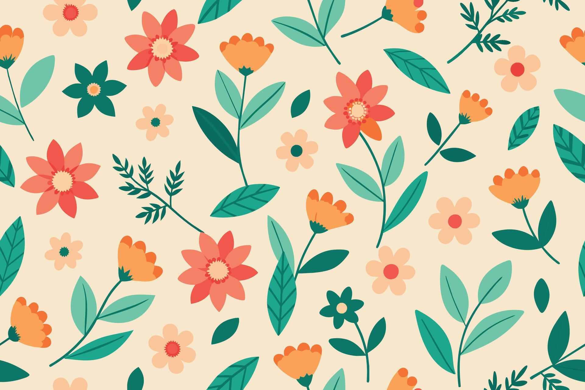 Seamless Pattern Elements Flower Ditsy Stock Free