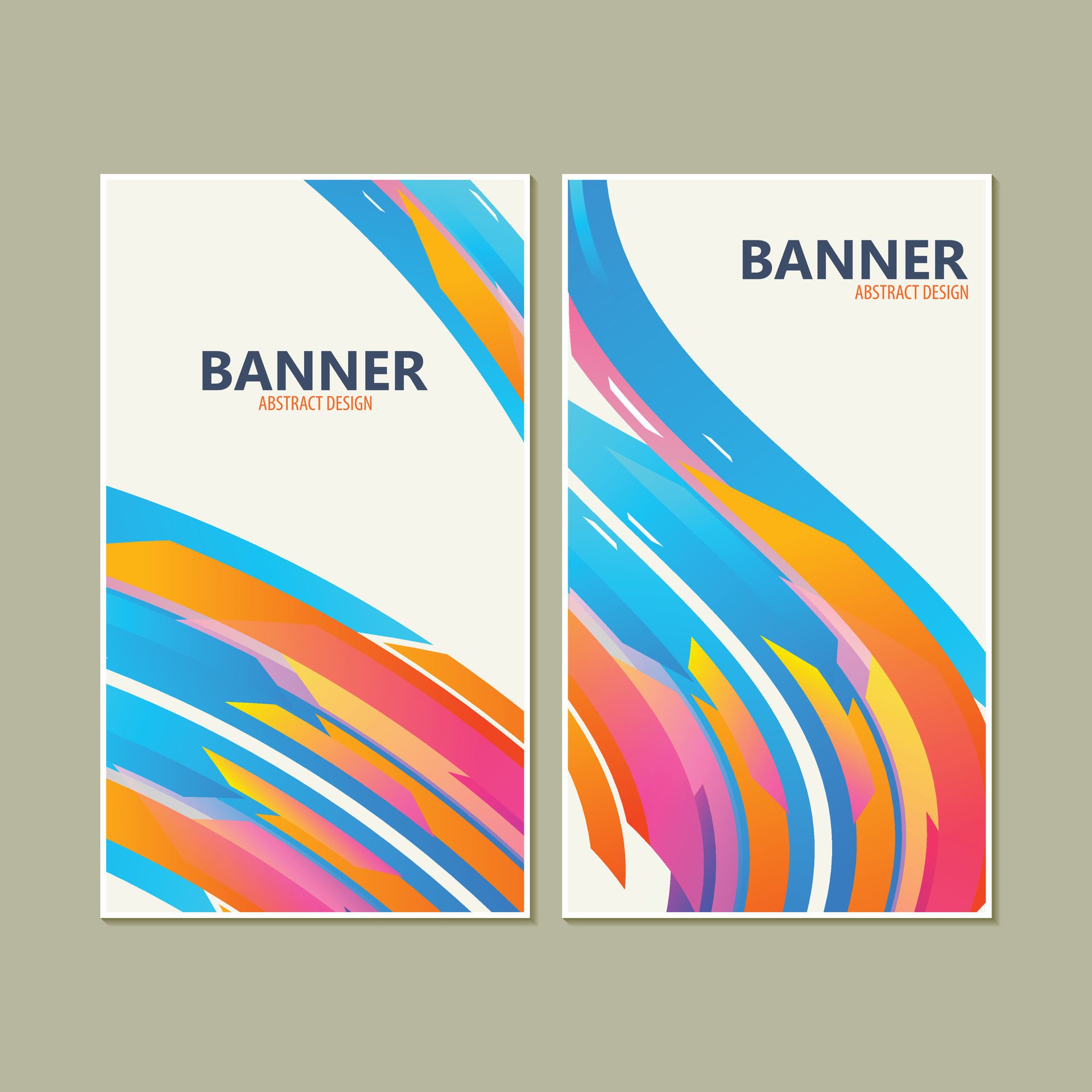 colorful abstract wave banner design Free Vector