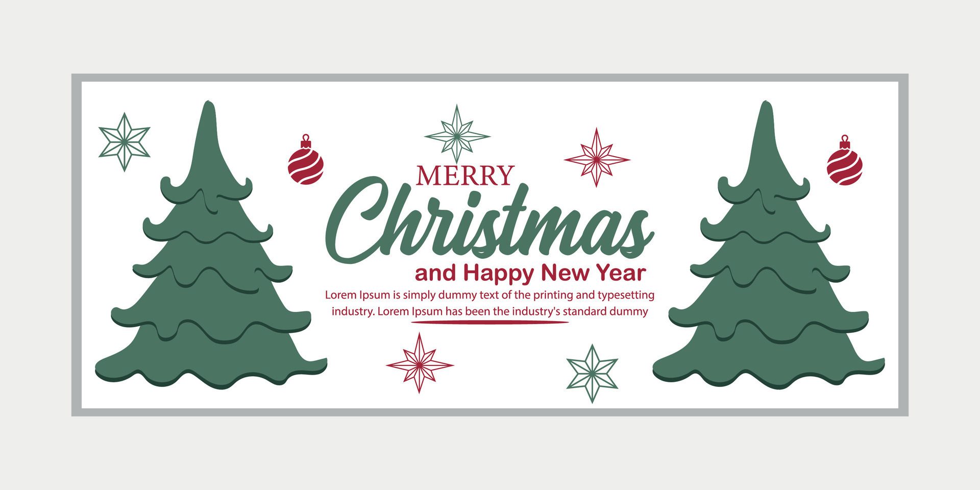 merry christmas banner set and happy new year banner, social media cover and web banner Free Vector