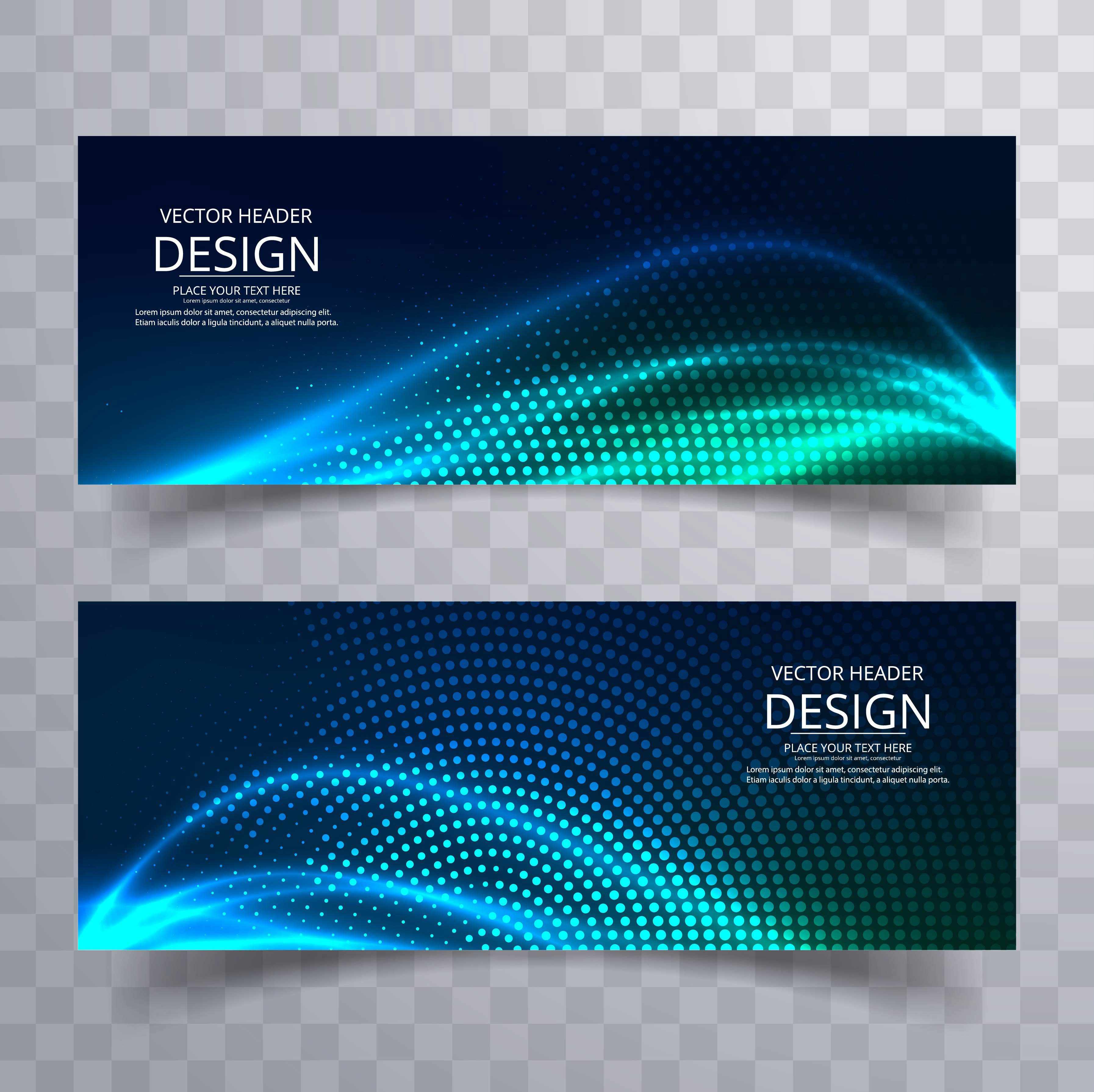 Abstract colorful shiny wave banners set design Free Vector