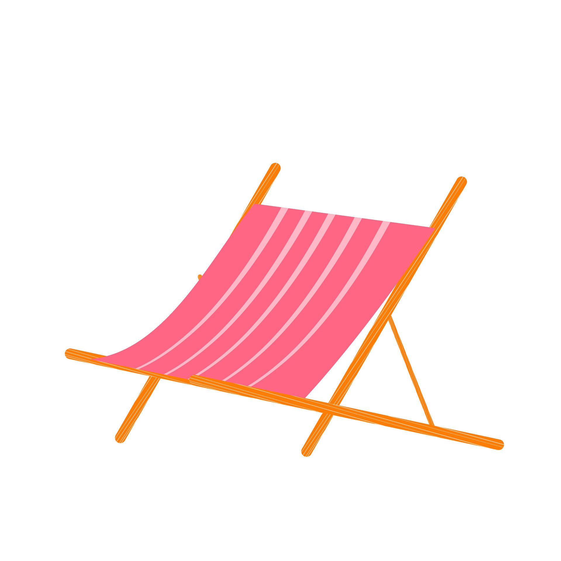 beach chair with stripe pattern. illustrative beach chair to complement your summer design Free Vector