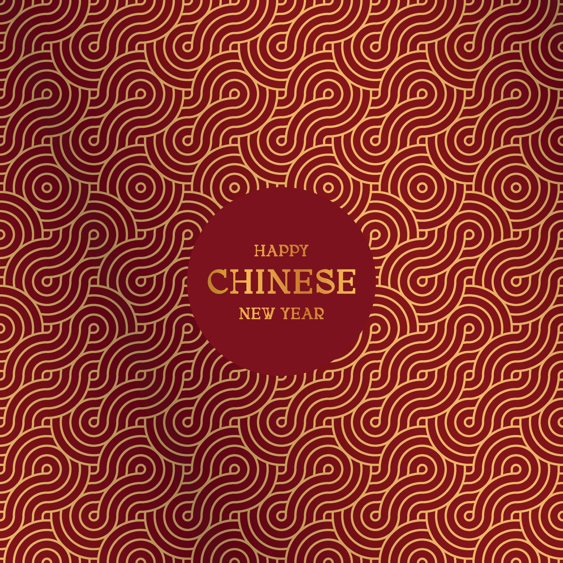 Japanese or Chinese seamless pattern with luxury red and gold gradient color background for new year Free Vector