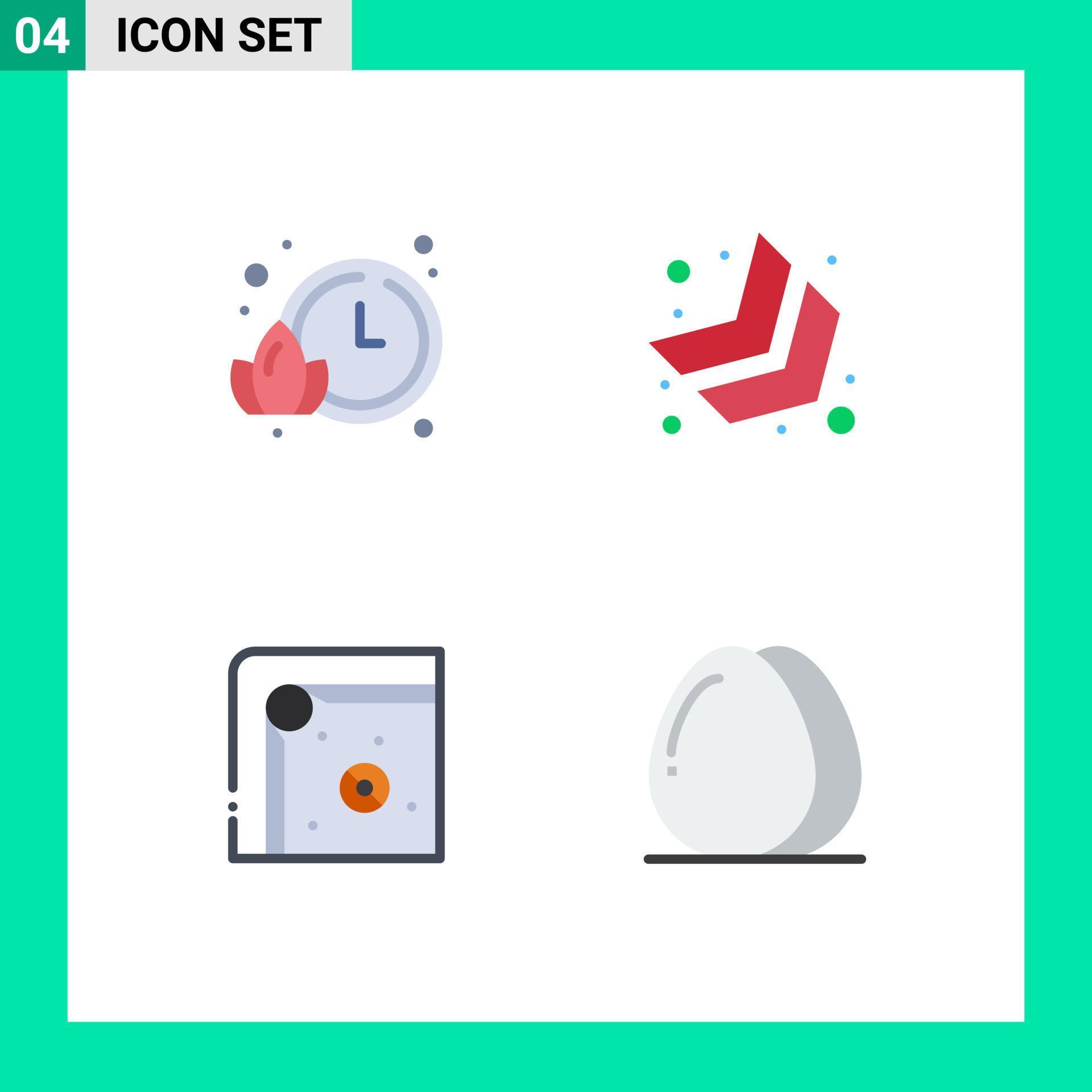 Modern Set of 4 Flat Icons Pictograph of lotus play arrow air hockey drinks Editable Vector Design Elements Stock Free