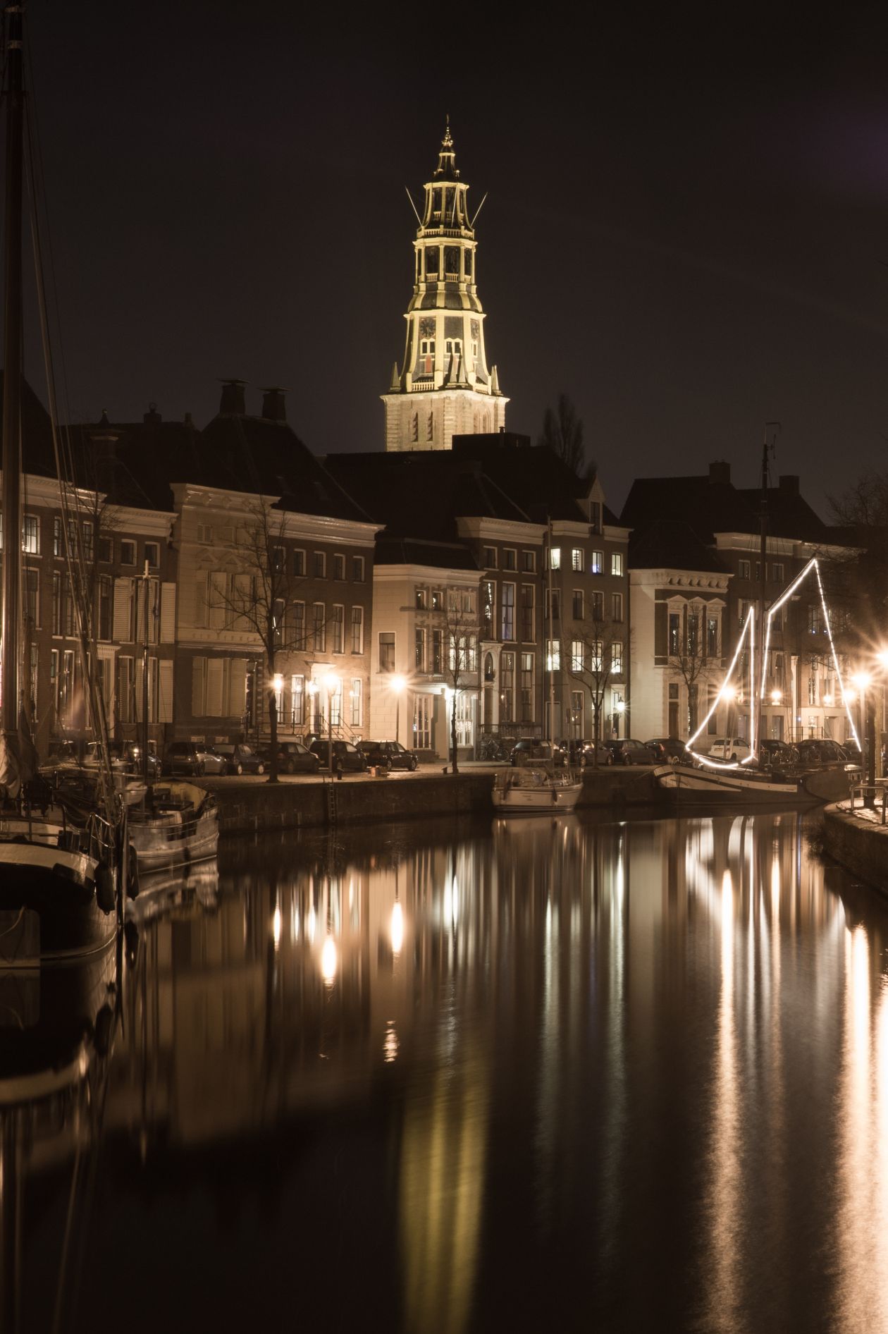 Groningen at night Stock Free