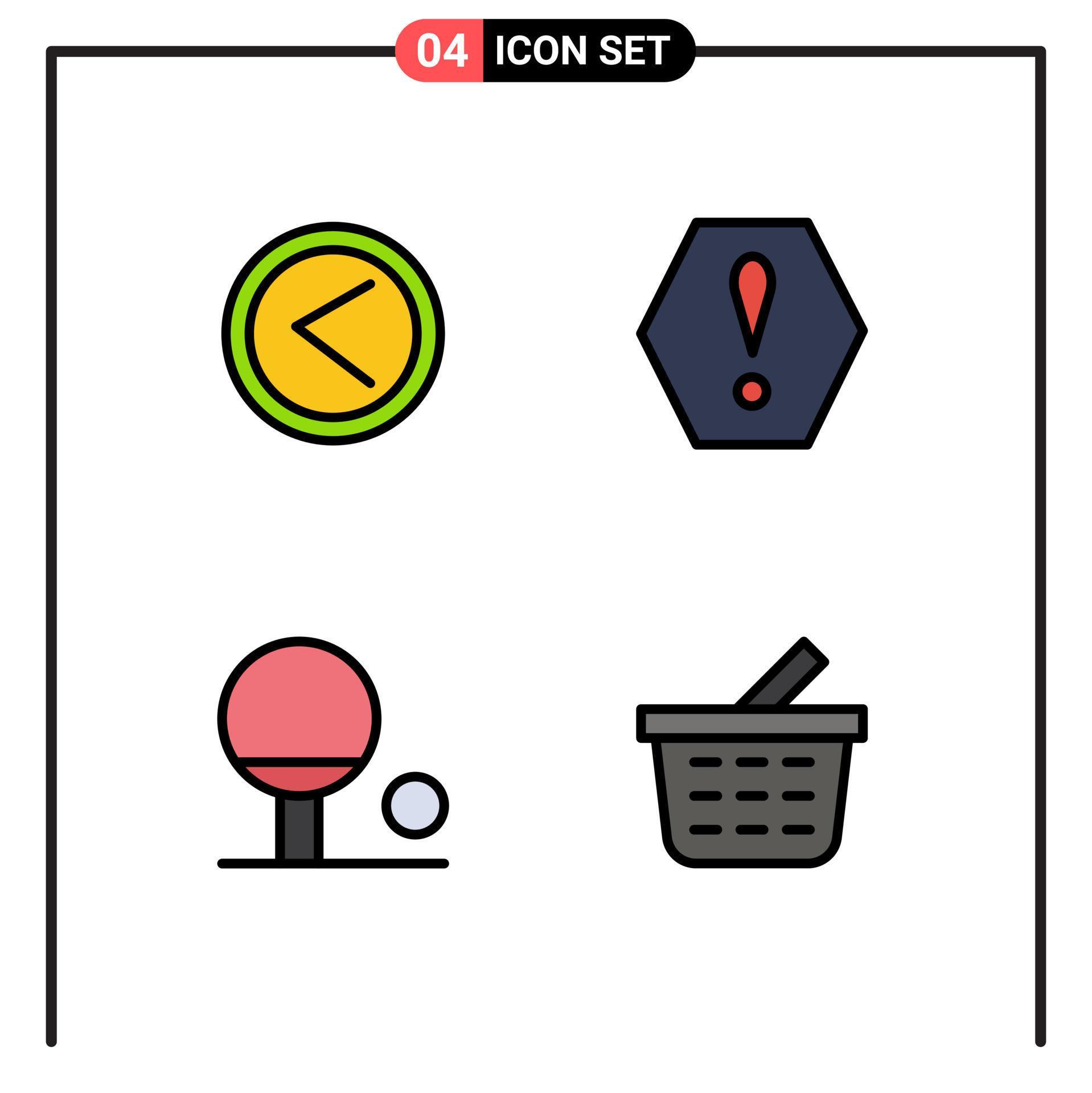 4 Creative Icons Modern Signs and Symbols of arrow basket user warning shopping cart Editable Vector Design Elements Stock Free