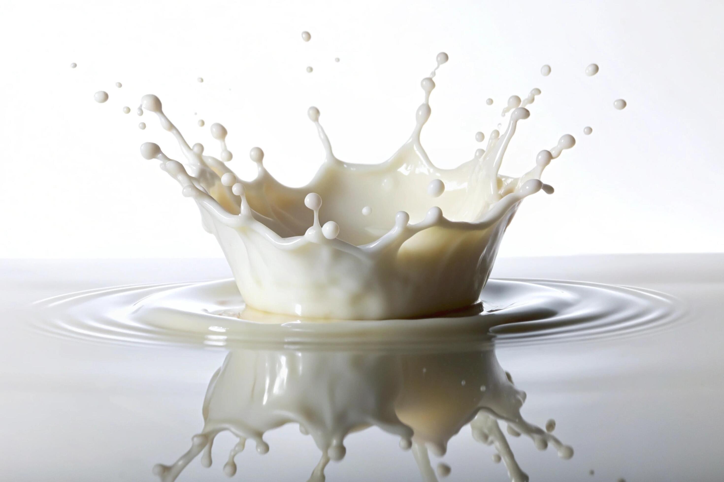 Milk splashes on white background Stock Free