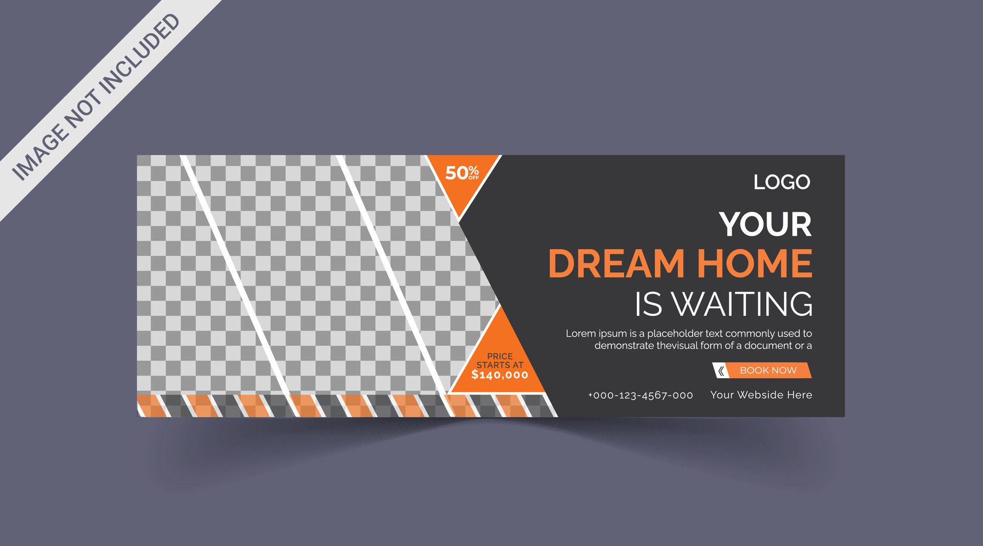 Real estate Social media cover banner. corporate real estate construction cover, social media post, web banner, template Free Vector