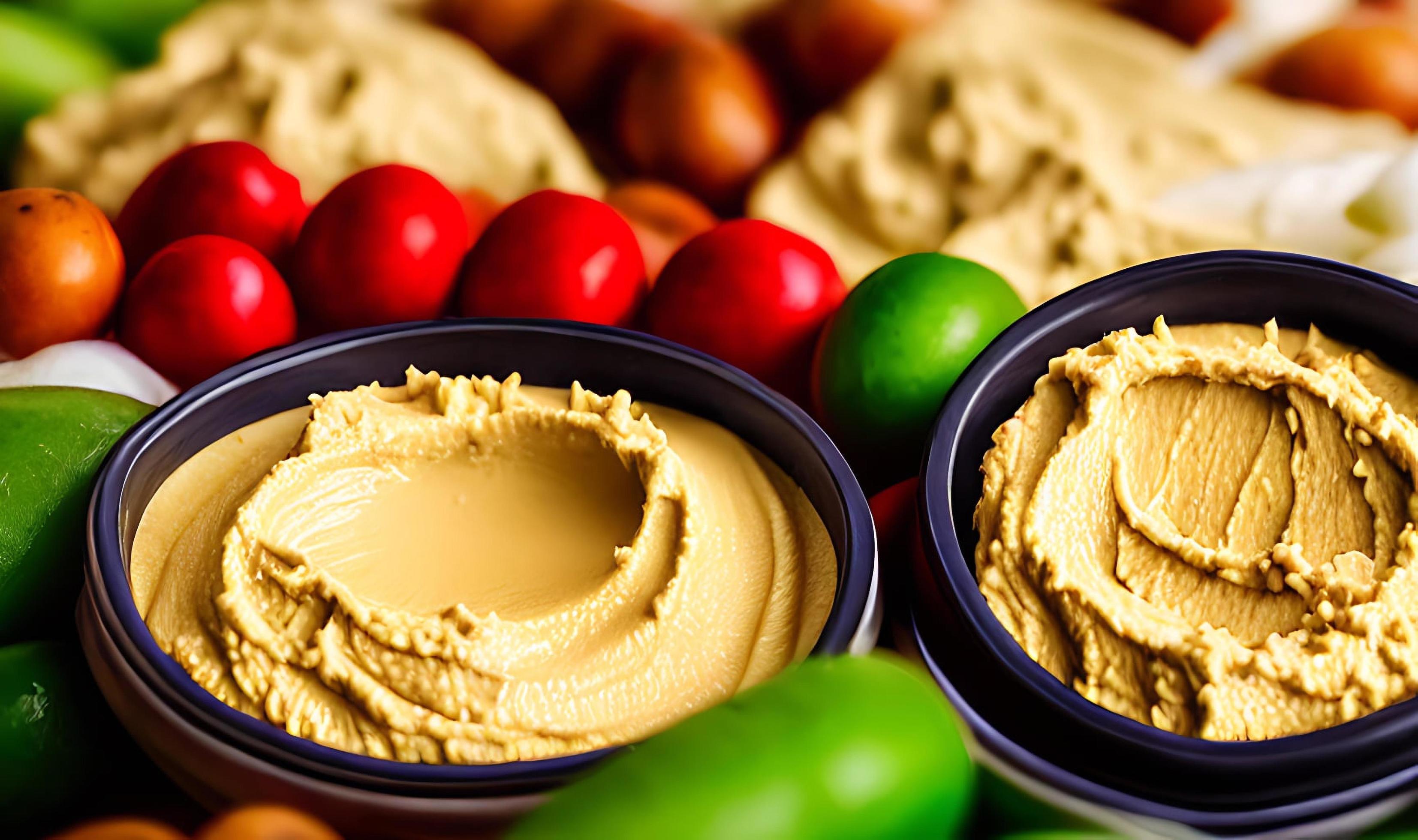 Healthy food. Traditional freshly made organic hummus. Stock Free