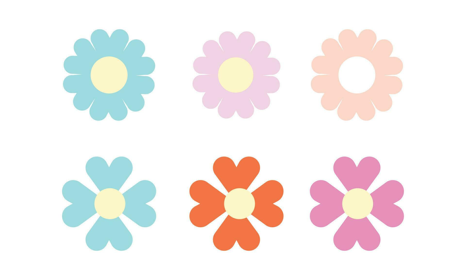 Vector flat spring flower collection Stock Free