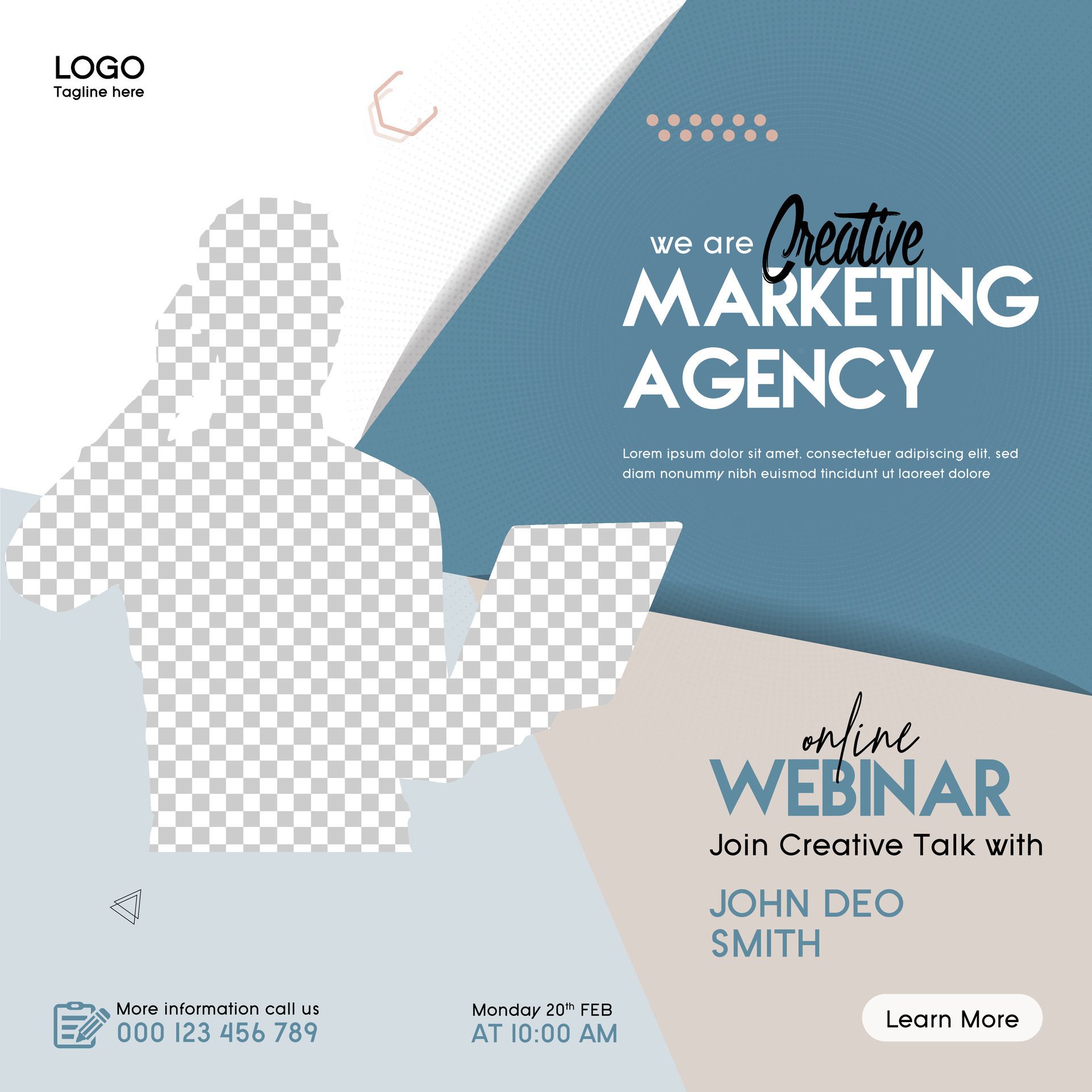 Digital marketing agency social media post and web banner template Free Vector