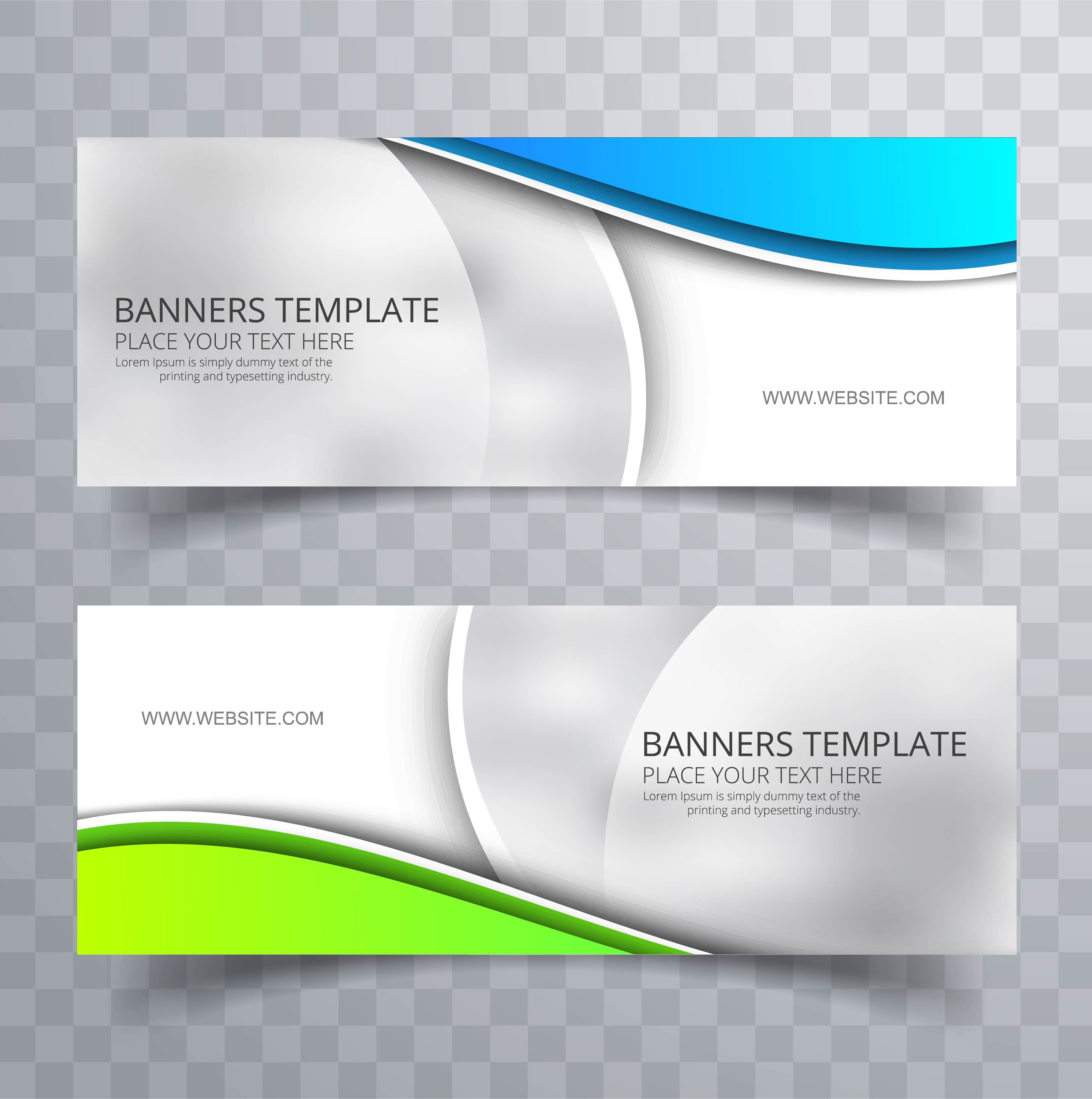 Modern colorful stylish wavy banners set template design Free Vector