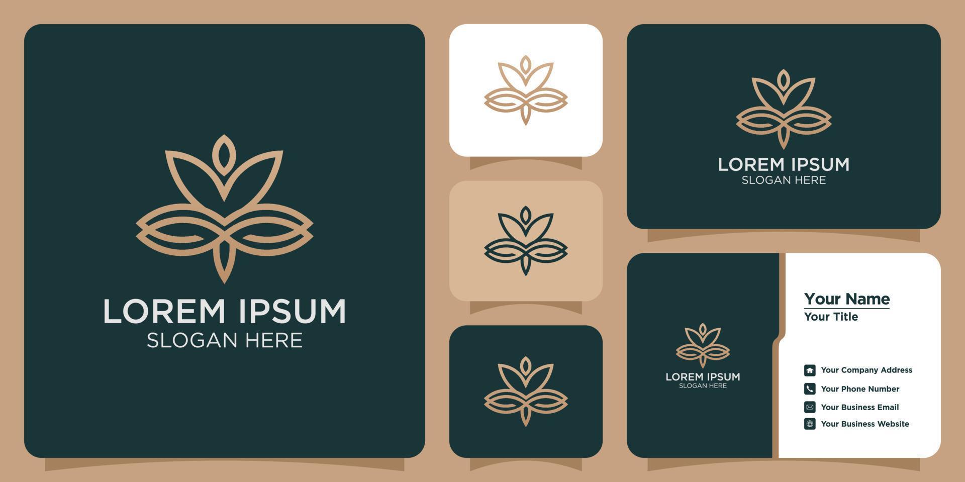 Feminine beauty flower logo design with abstract luxury leaf Stock Free and Free SVG