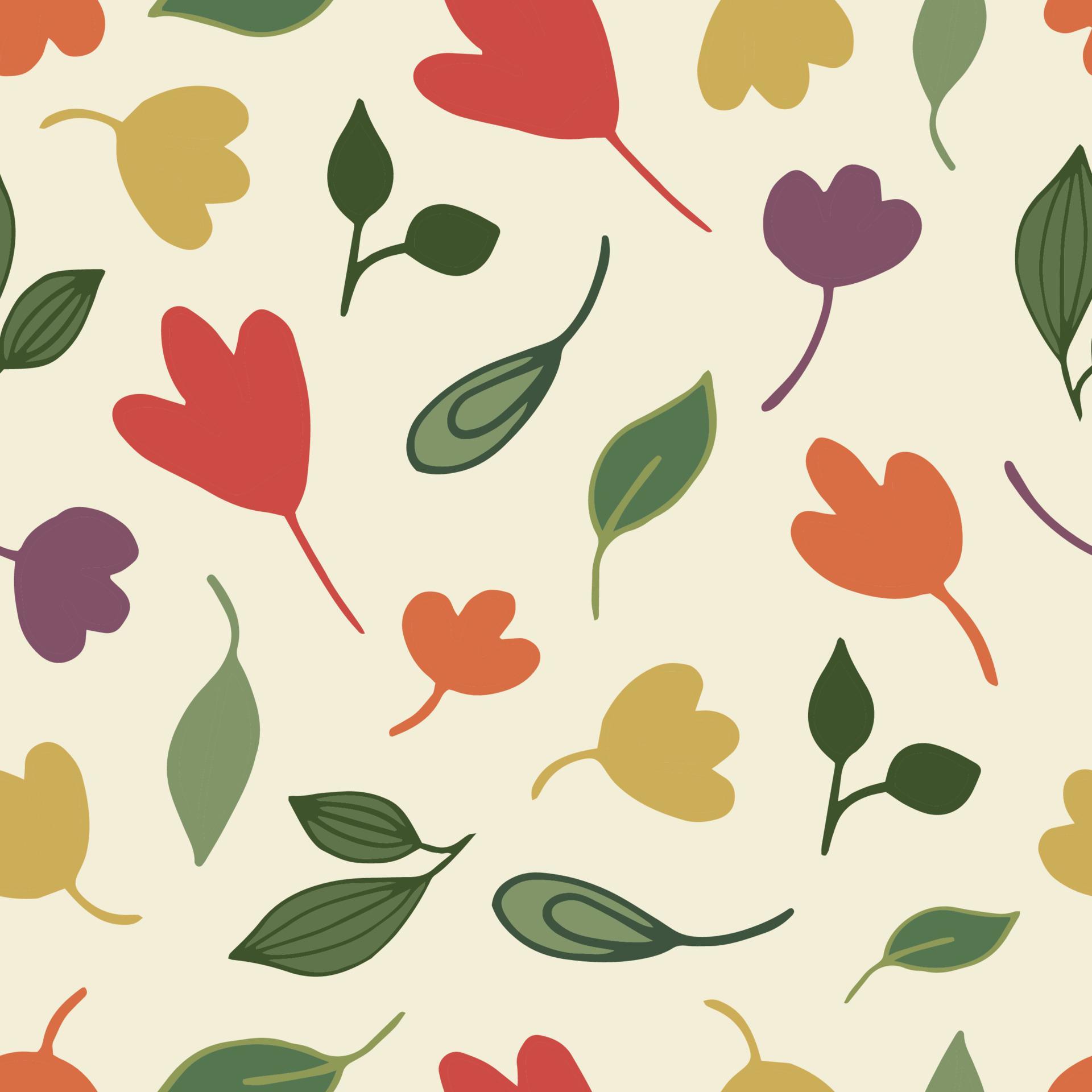 Simple seamless pattern of spring flowers Stock Free