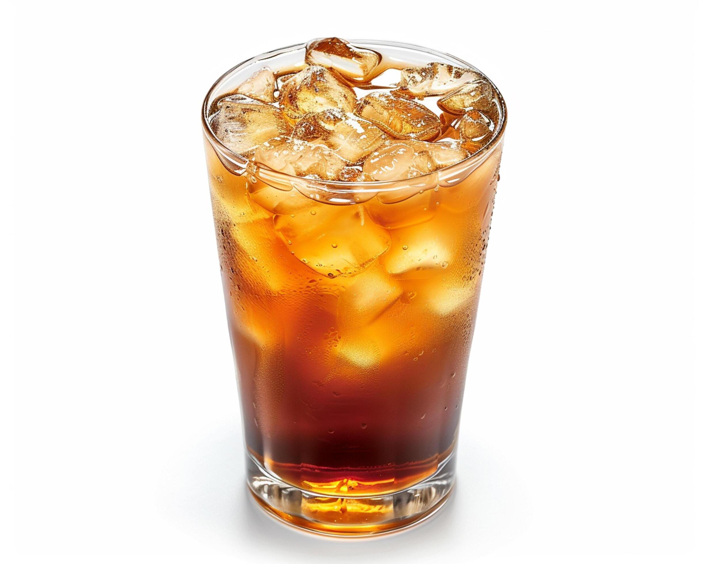 an iced drink with ice cubes in it Stock Free