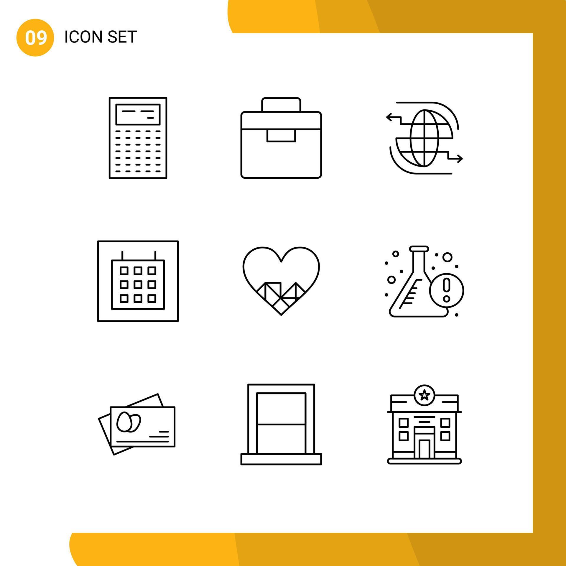 9 Creative Icons Modern Signs and Symbols of love wireframe connect layout arrow Editable Vector Design Elements Stock Free