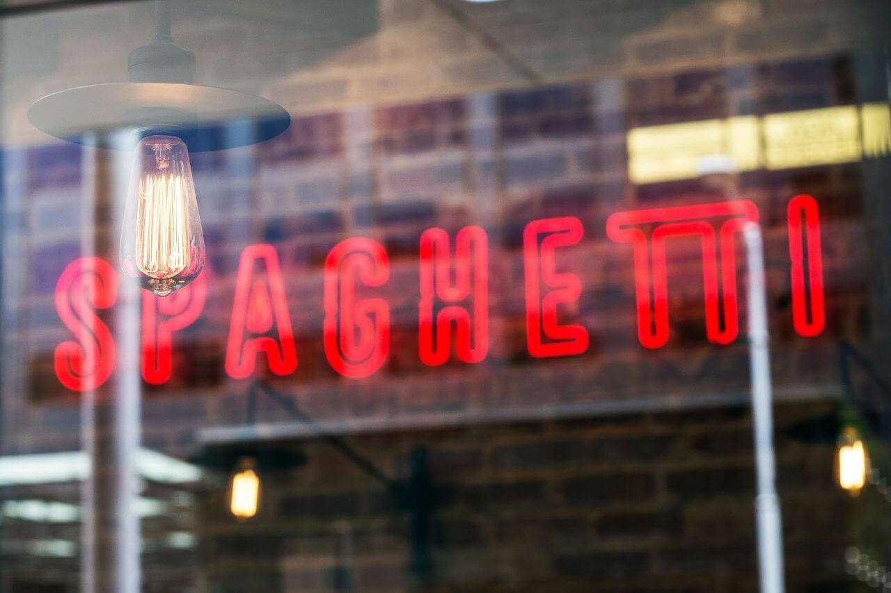 Spaghetti Neon Sign Stock Free