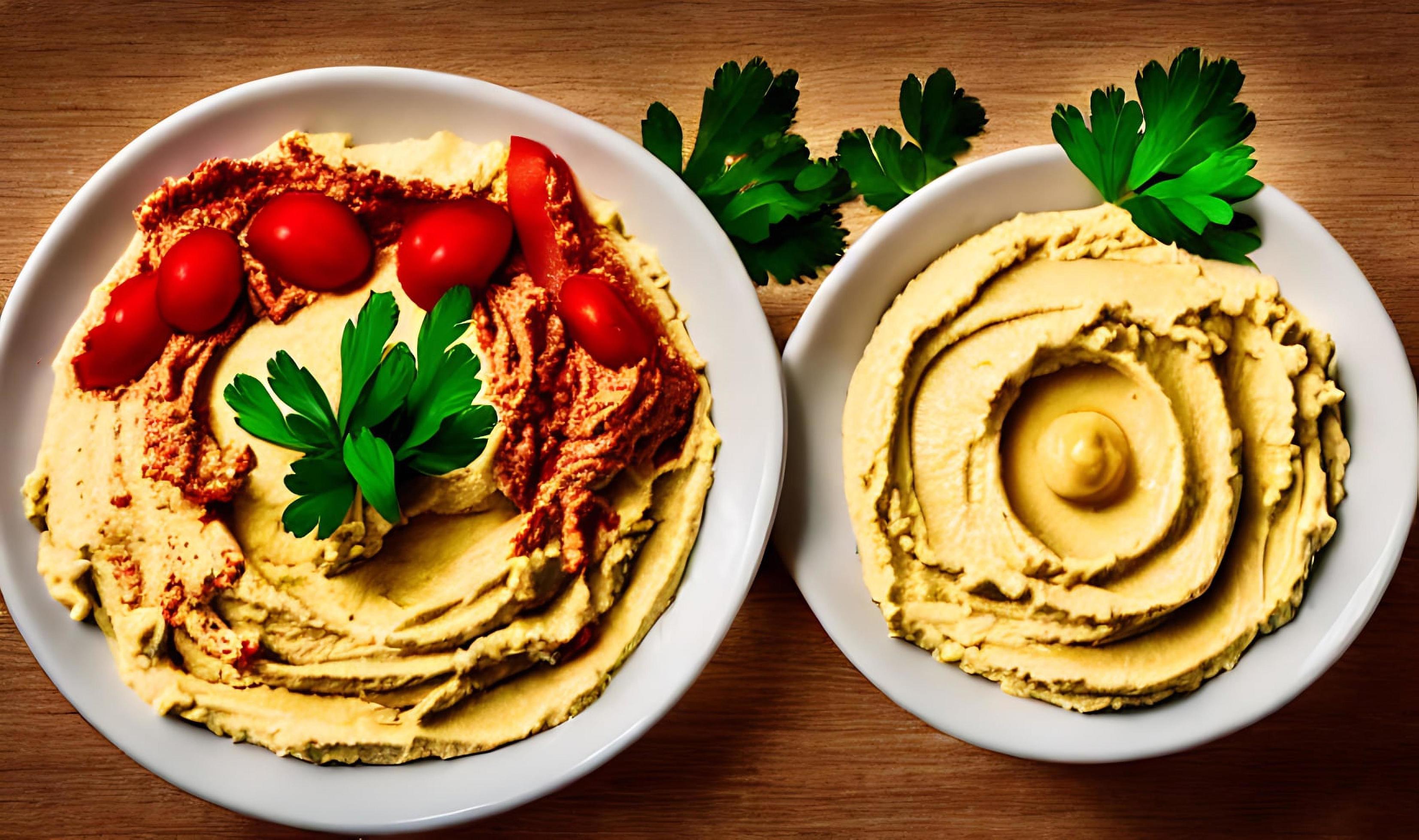 Healthy food. Traditional freshly made organic hummus. Stock Free