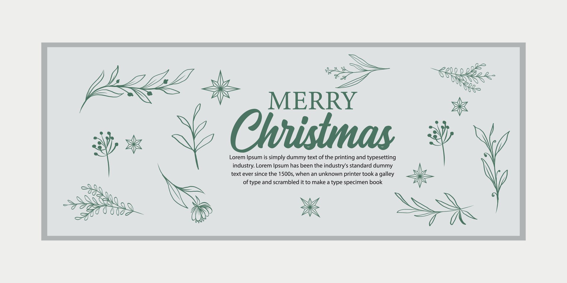 merry christmas banner set and happy new year banner, social media cover and web banner,Merry Christmas design for greeting card, Free Vector