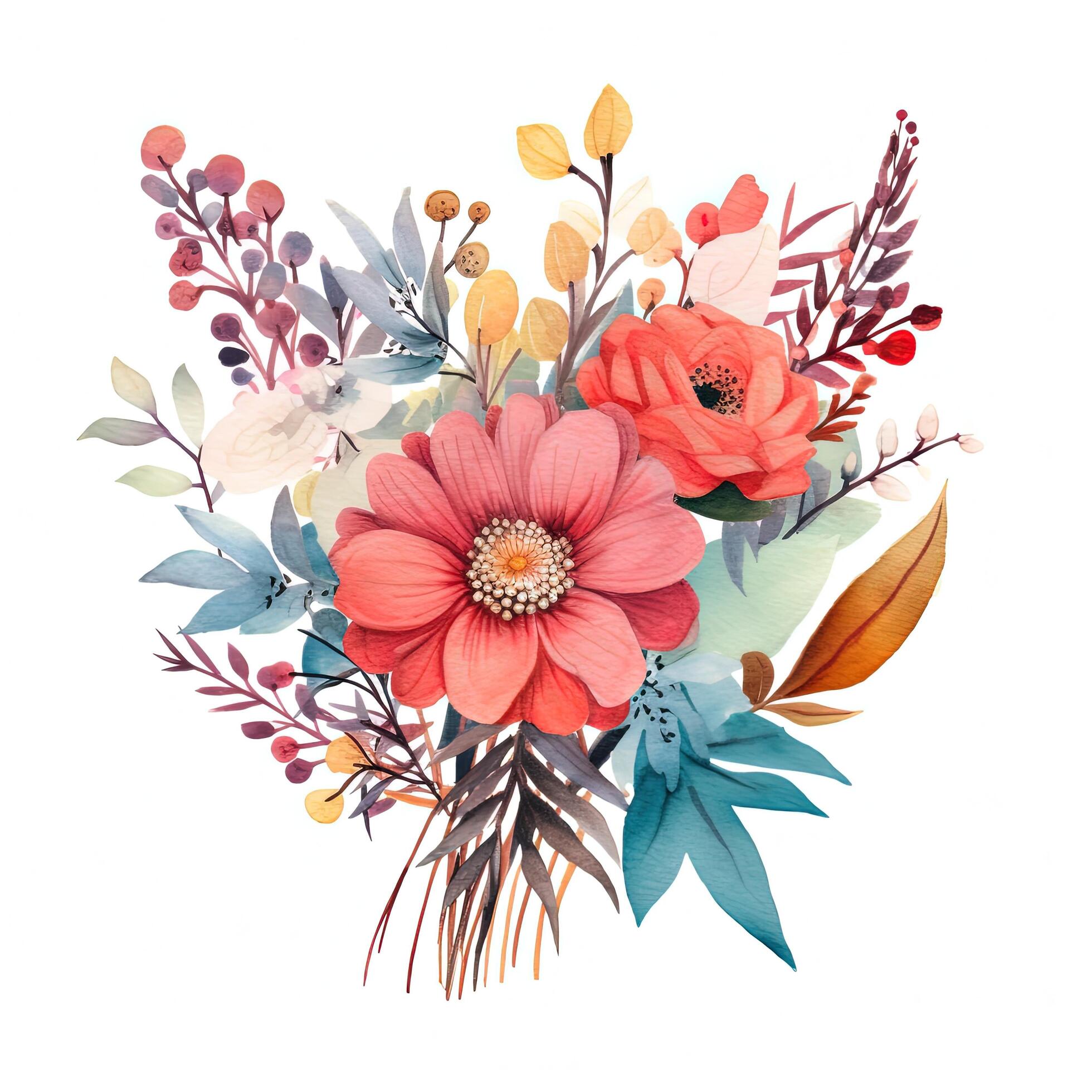 Watercolor flower bouquet. Illustration Stock Free