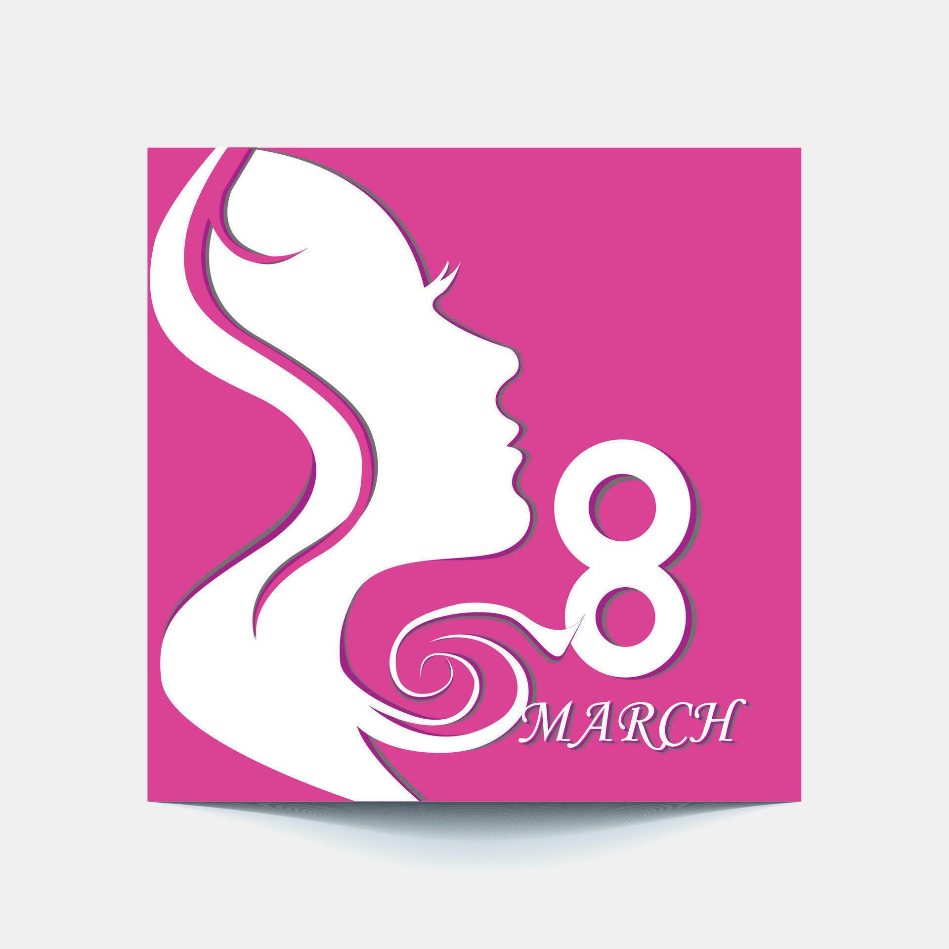 International Women’s Day 8 march with frame of flower and Paper art style. Stock Free