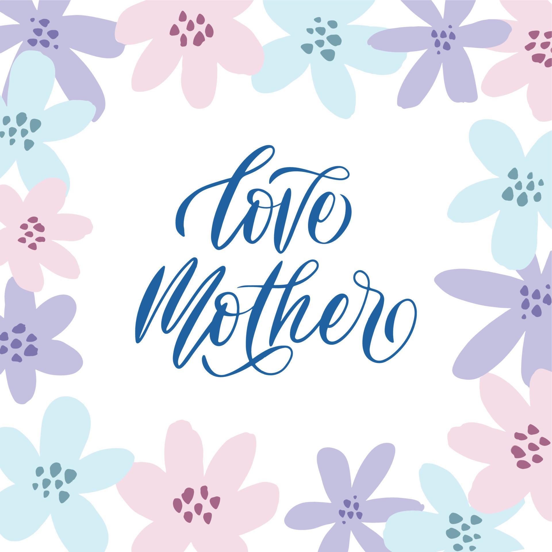 Printable mothers day hand lettering flower Stock Free