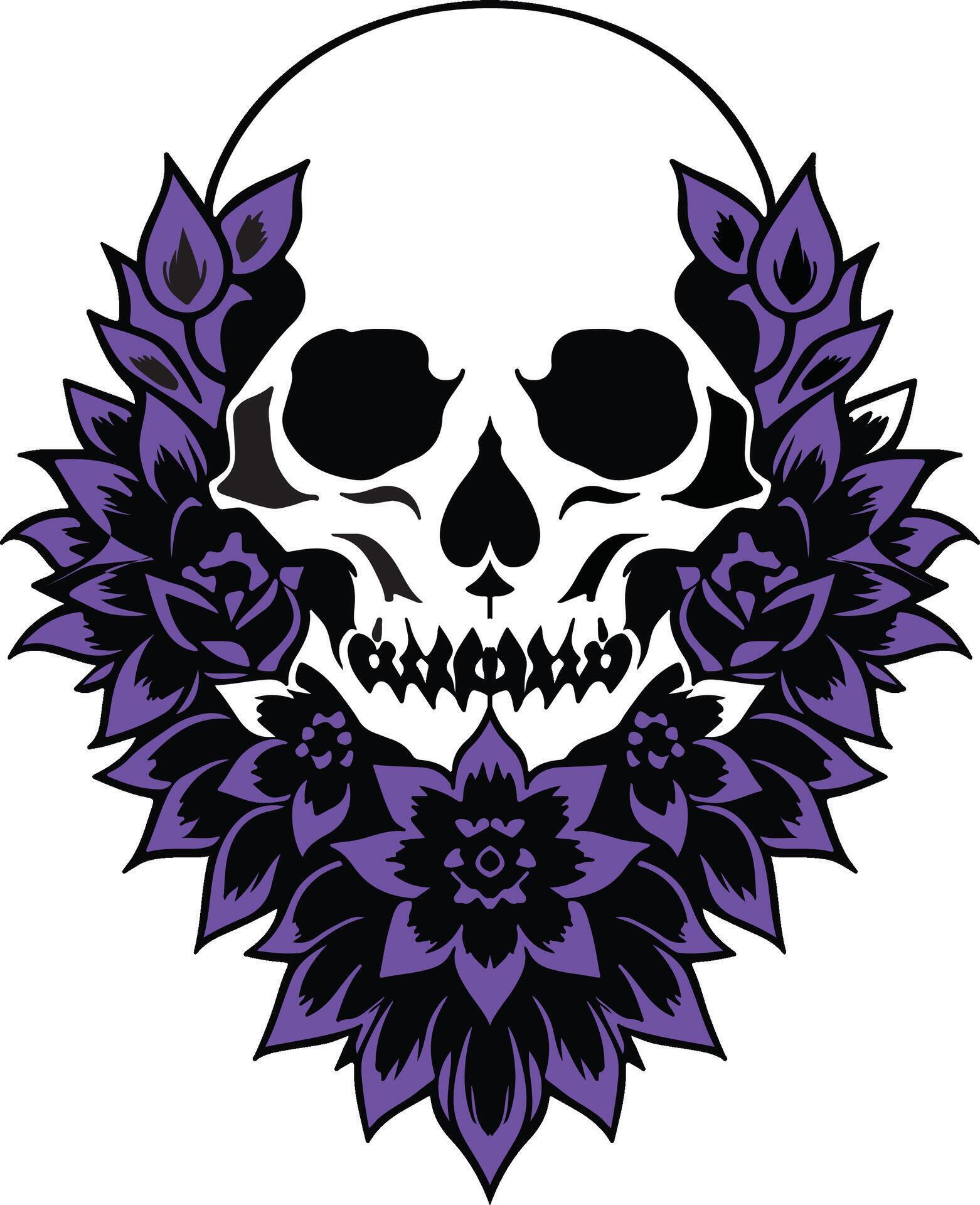 Skull with flower Stock Free