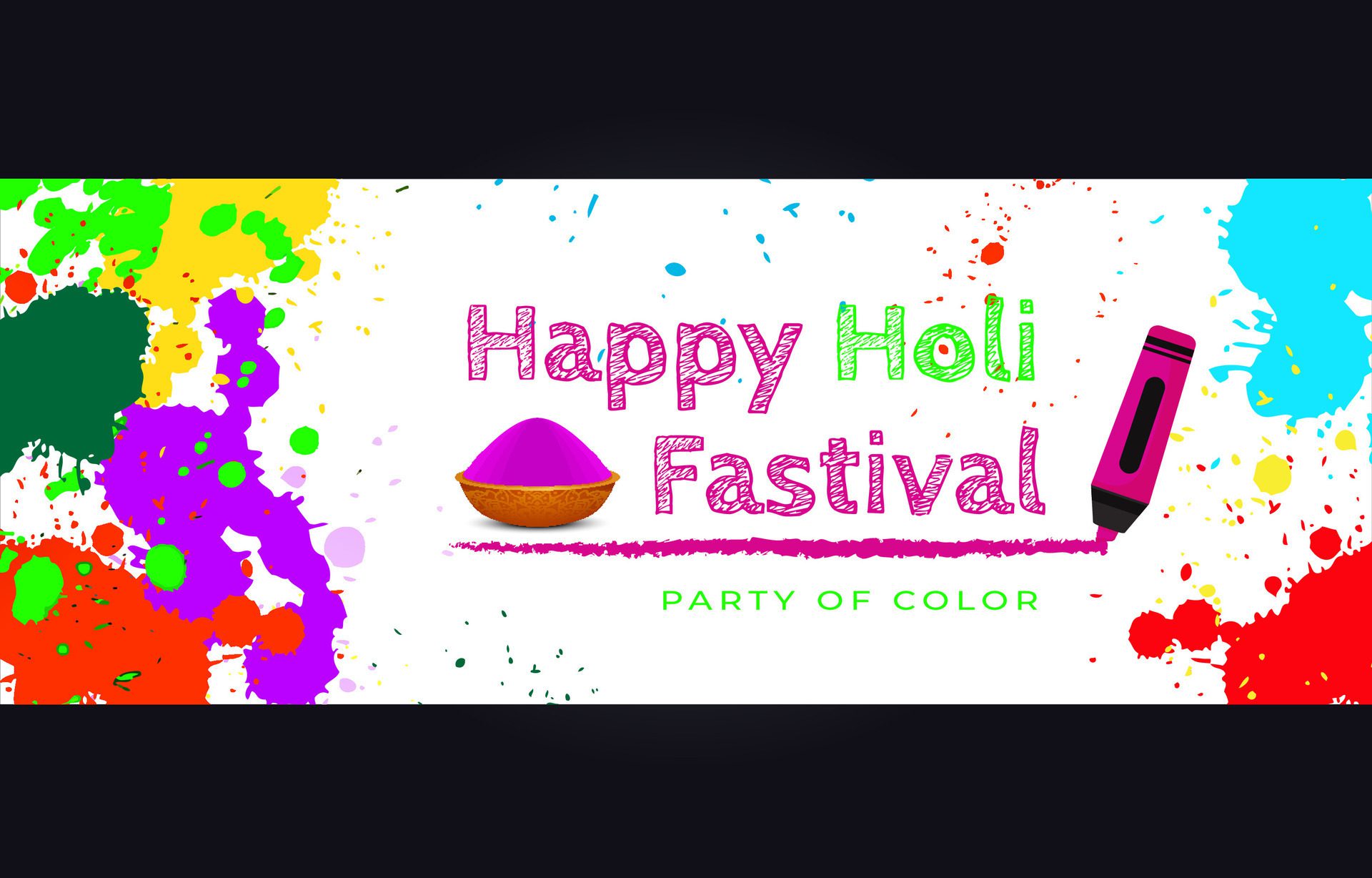 Happy Holi indian Hindu traditional festival banner template Free Vector Free Vector