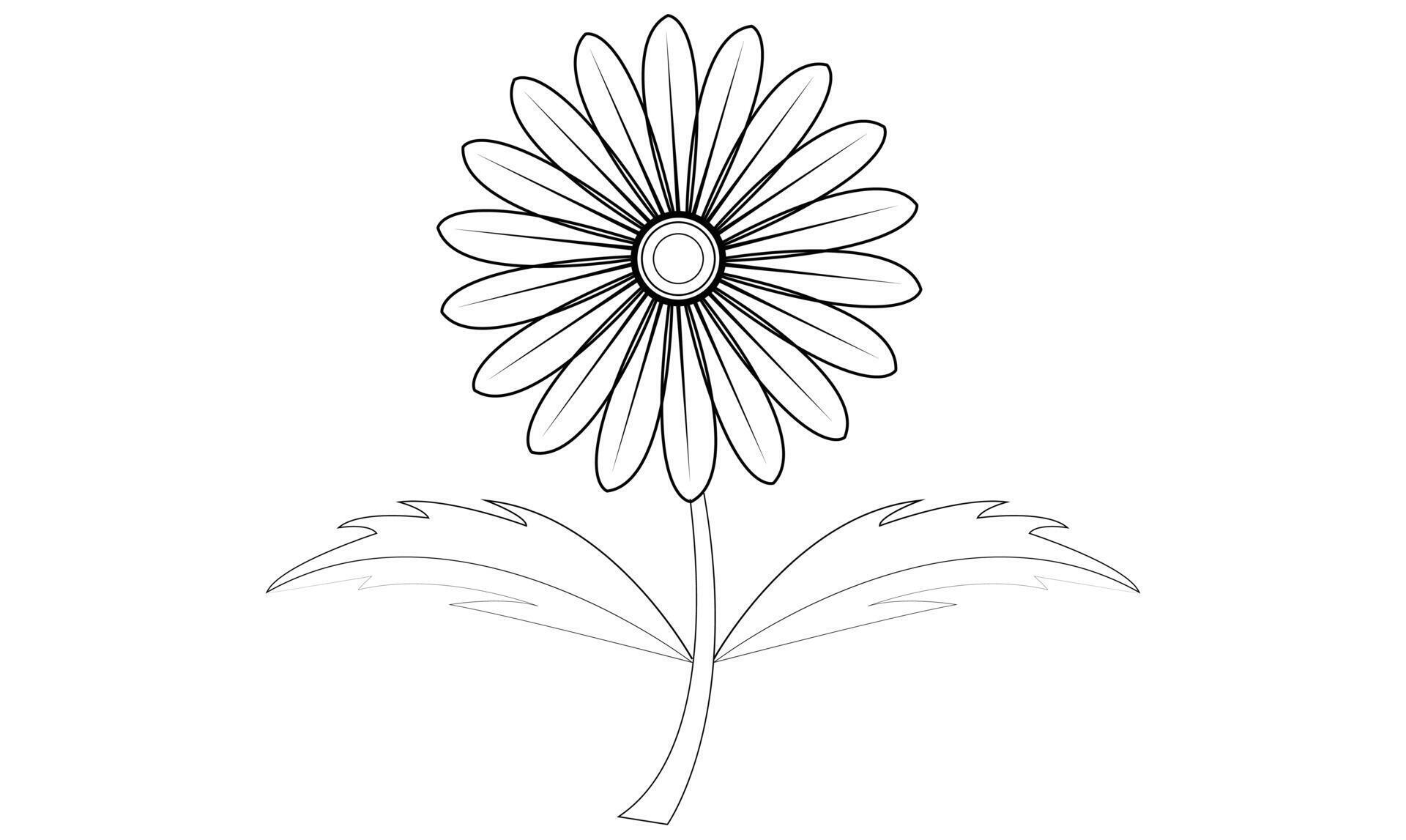 Flower coloring page for kids Stock Free