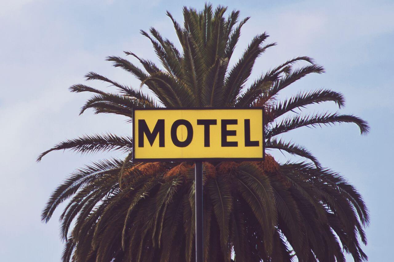 Motel Sign Palm Trees Stock Free