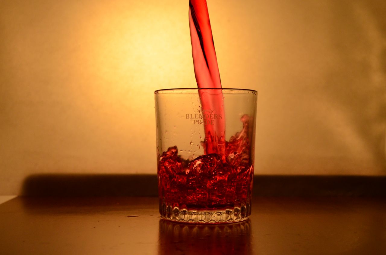 Red Liquid Glass Pour 5 Stock Free