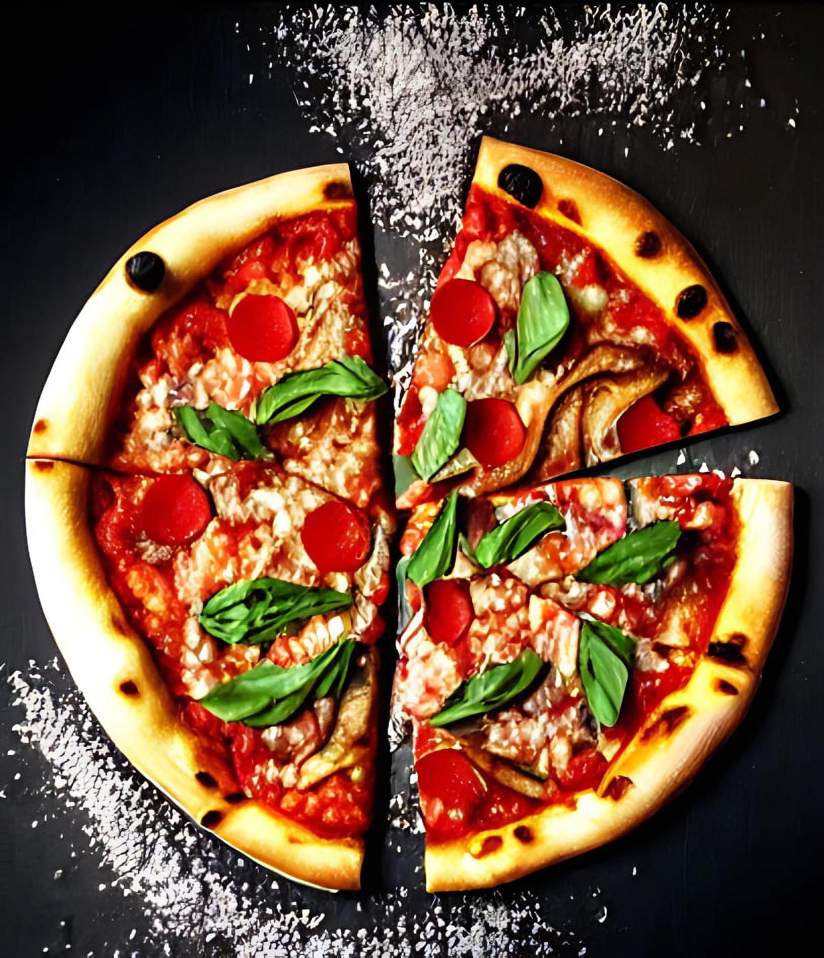 Pizza. Traditional Italian cuisine fast food. Stock Free