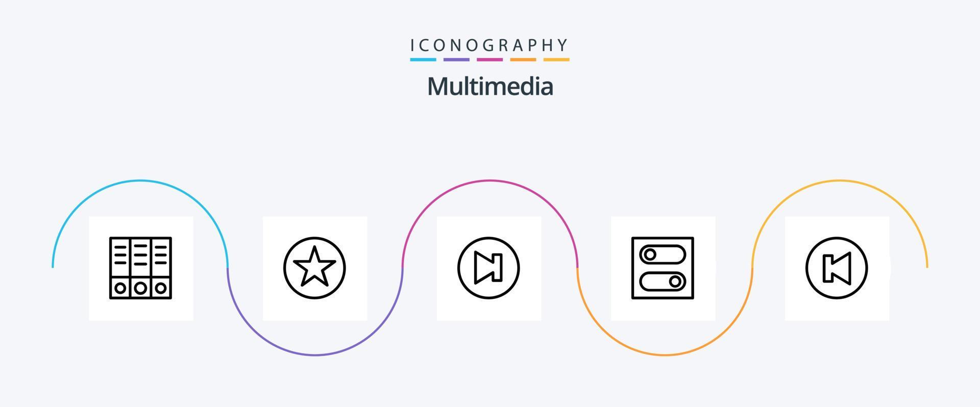 Multimedia Line 5 Icon Pack Including . next. previous. arrow Stock Free