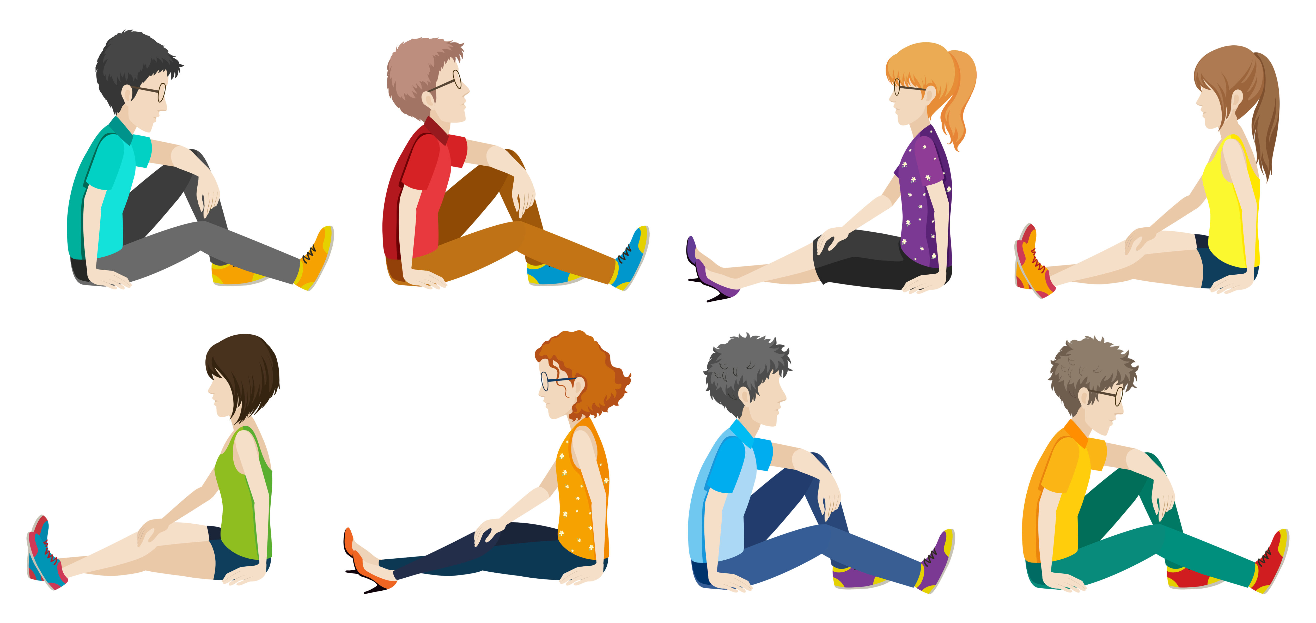 People sitting Free Vector