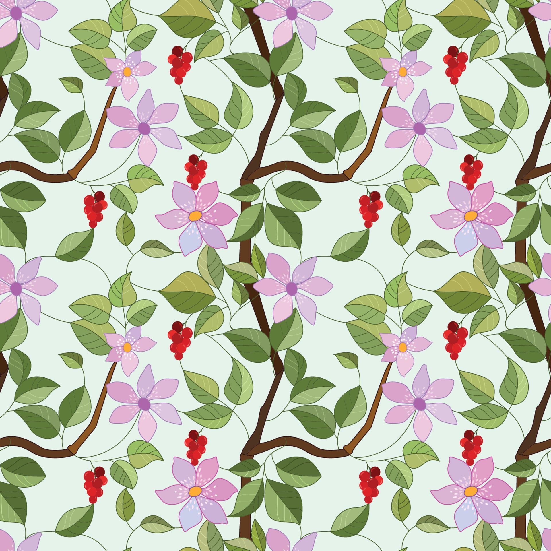 Colorful hand draw flowers seamless pattern. Stock Free