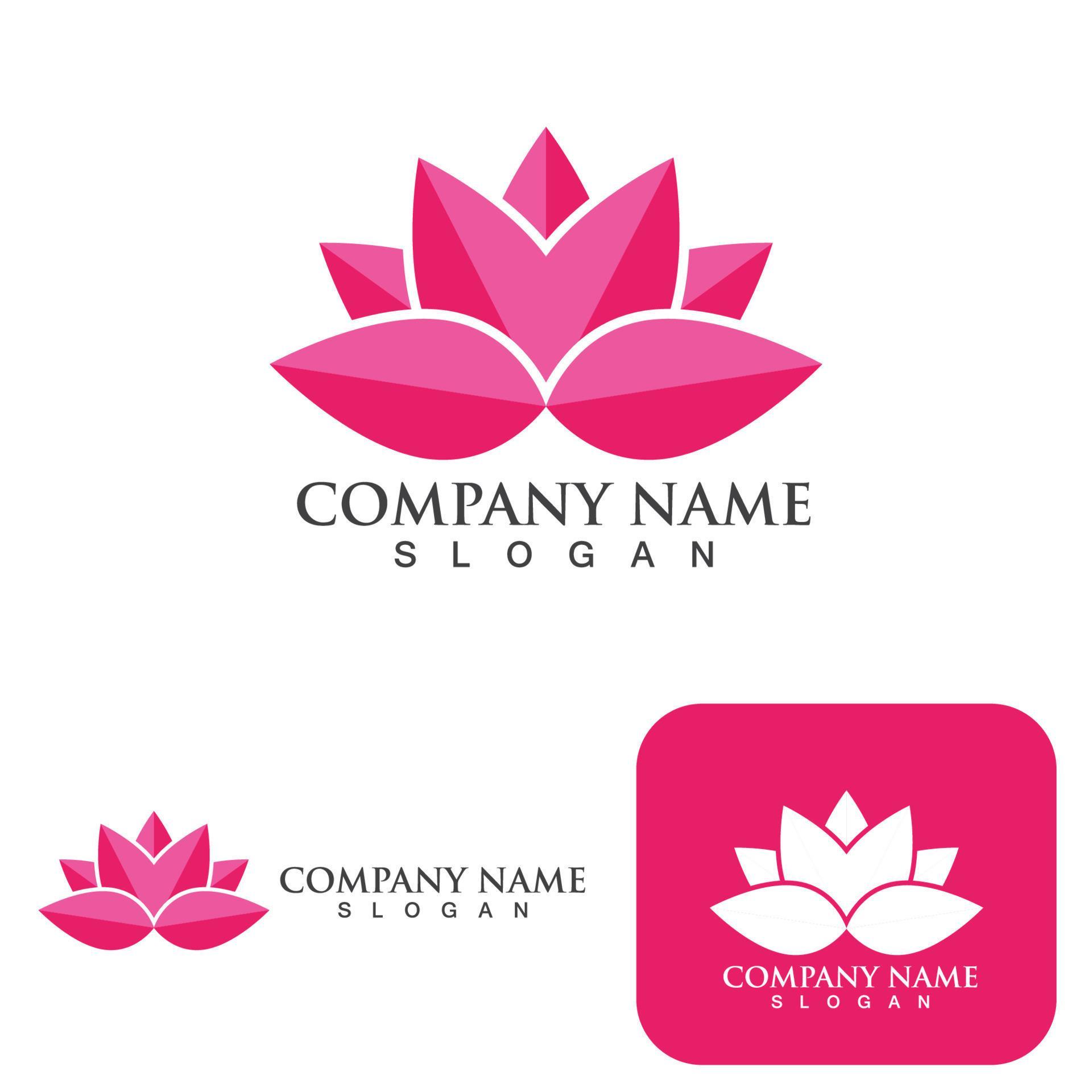 Lotus flowers design logo Template Stock Free