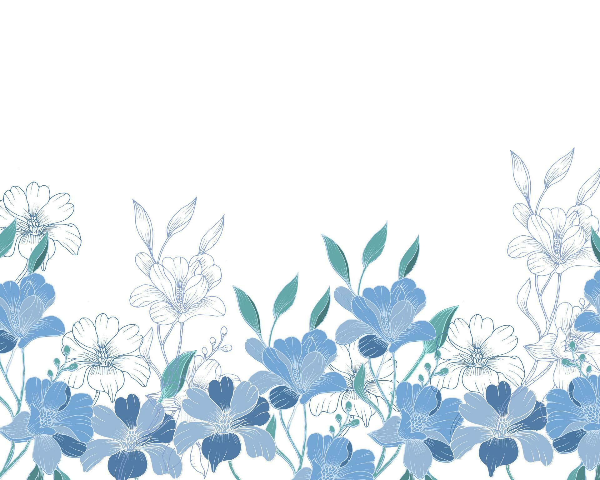 Blue Hand Drawn Flower Background Stock Free and Free SVG