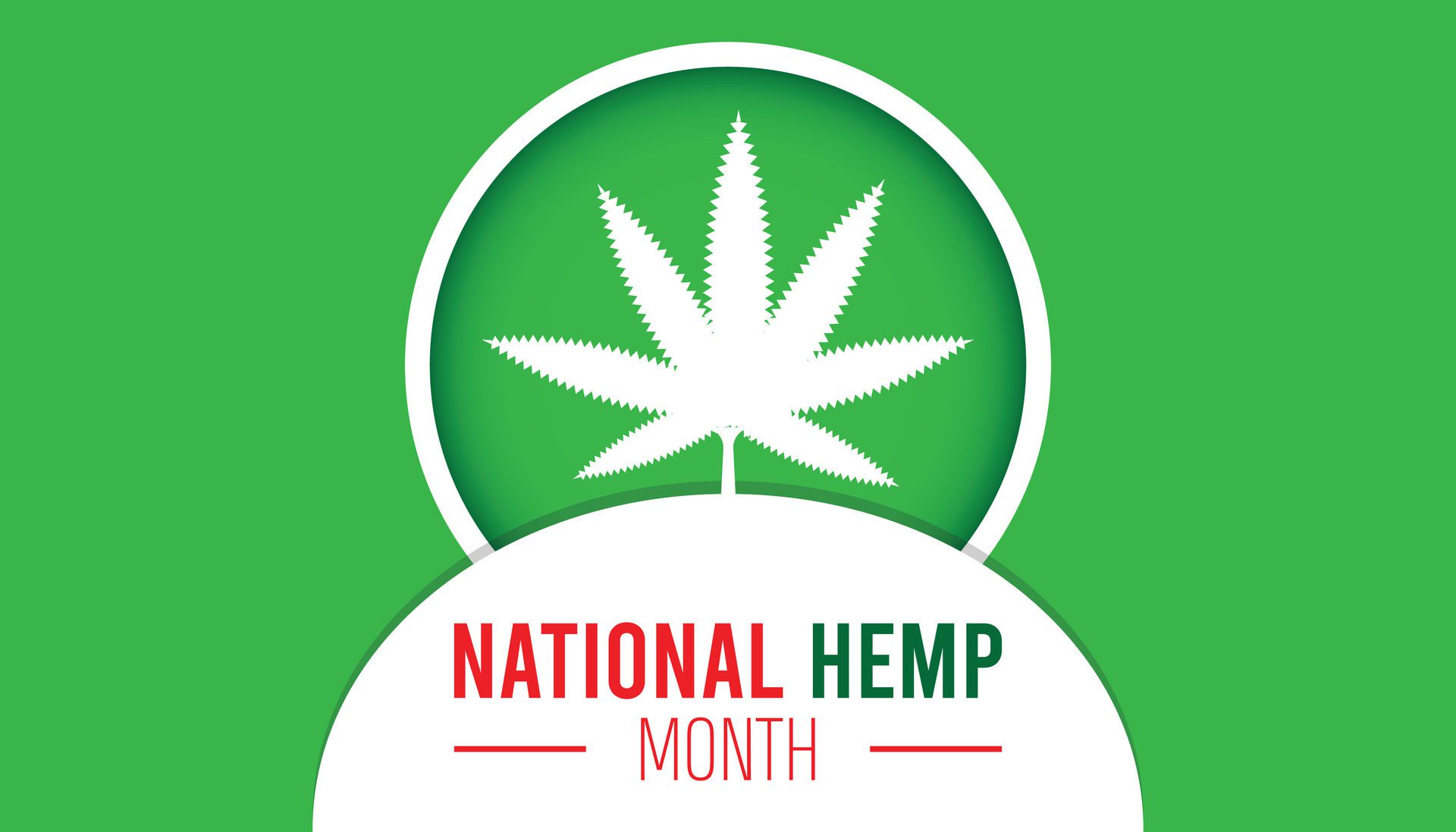 National Hemp month observed every year in July. Template for background, banner, card, poster with text inscription. Free Vector