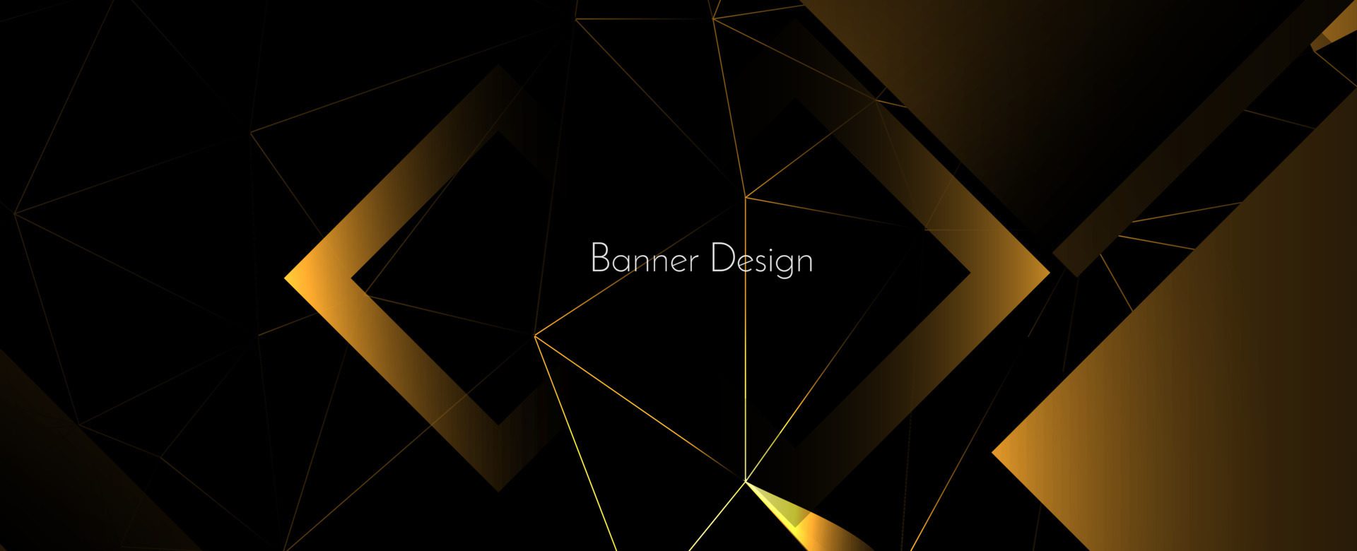 Abstract geometric pattern gold elegant modern banner Free Vector