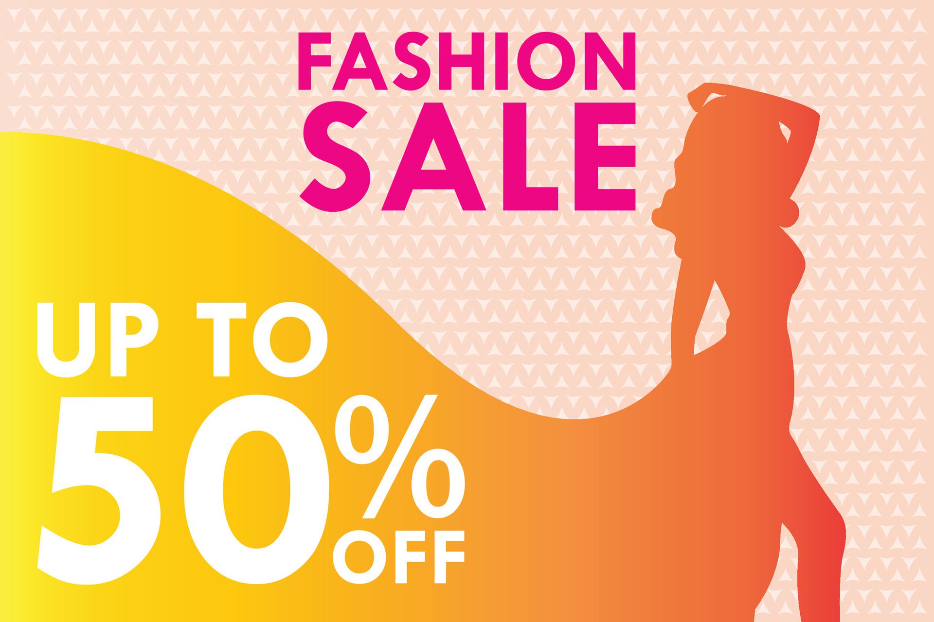 Fashion Sale up to 50 percent off banner illustration Free Vector