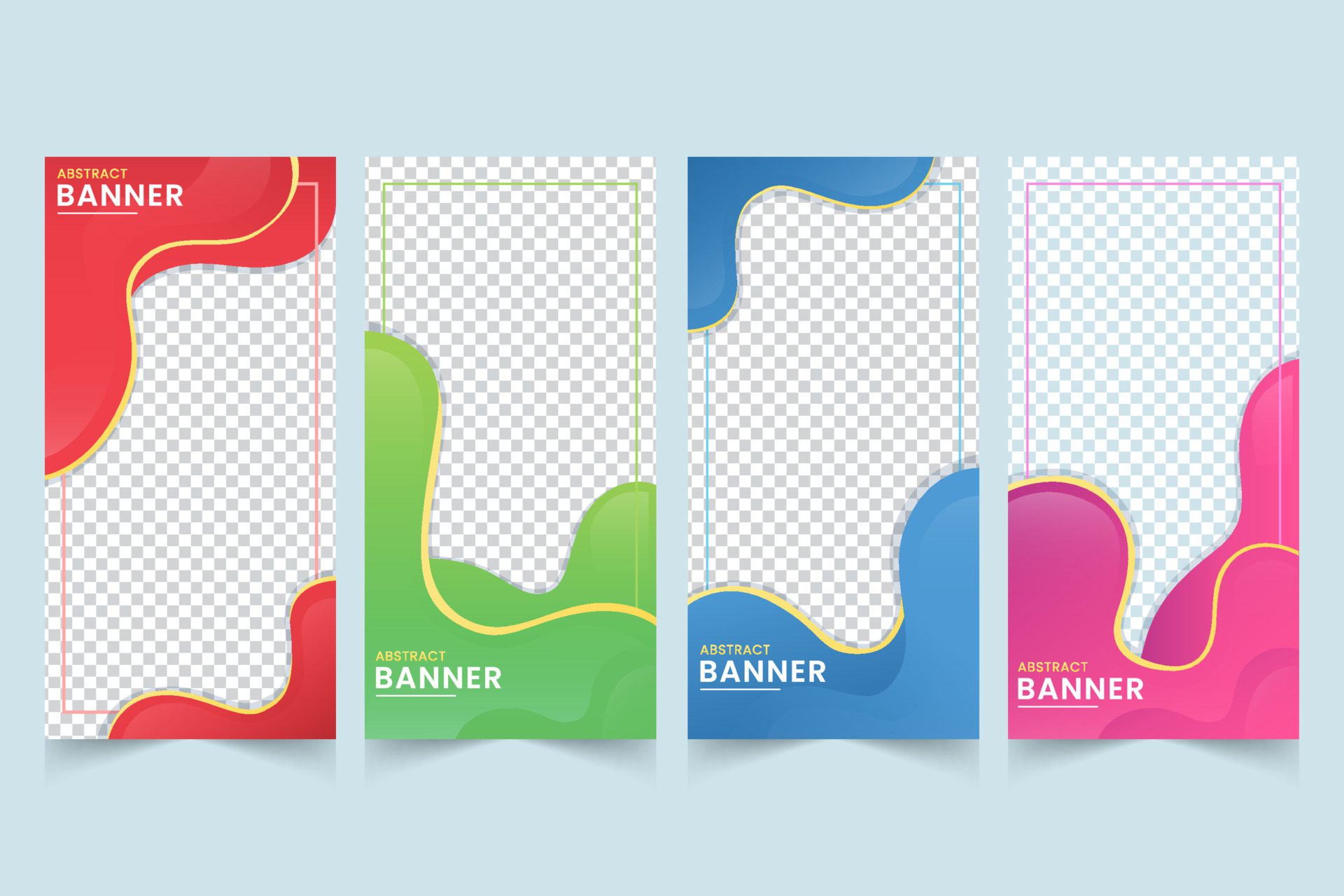 Colorful banner abstract sale set vector Free Vector