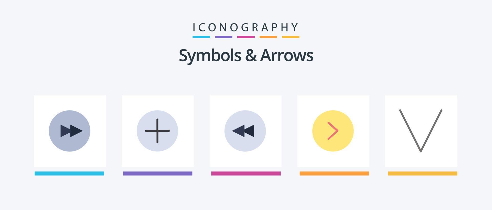 Symbols and Arrows Flat 5 Icon Pack Including . rewind. down. arrow. Creative Icons Design Stock Free