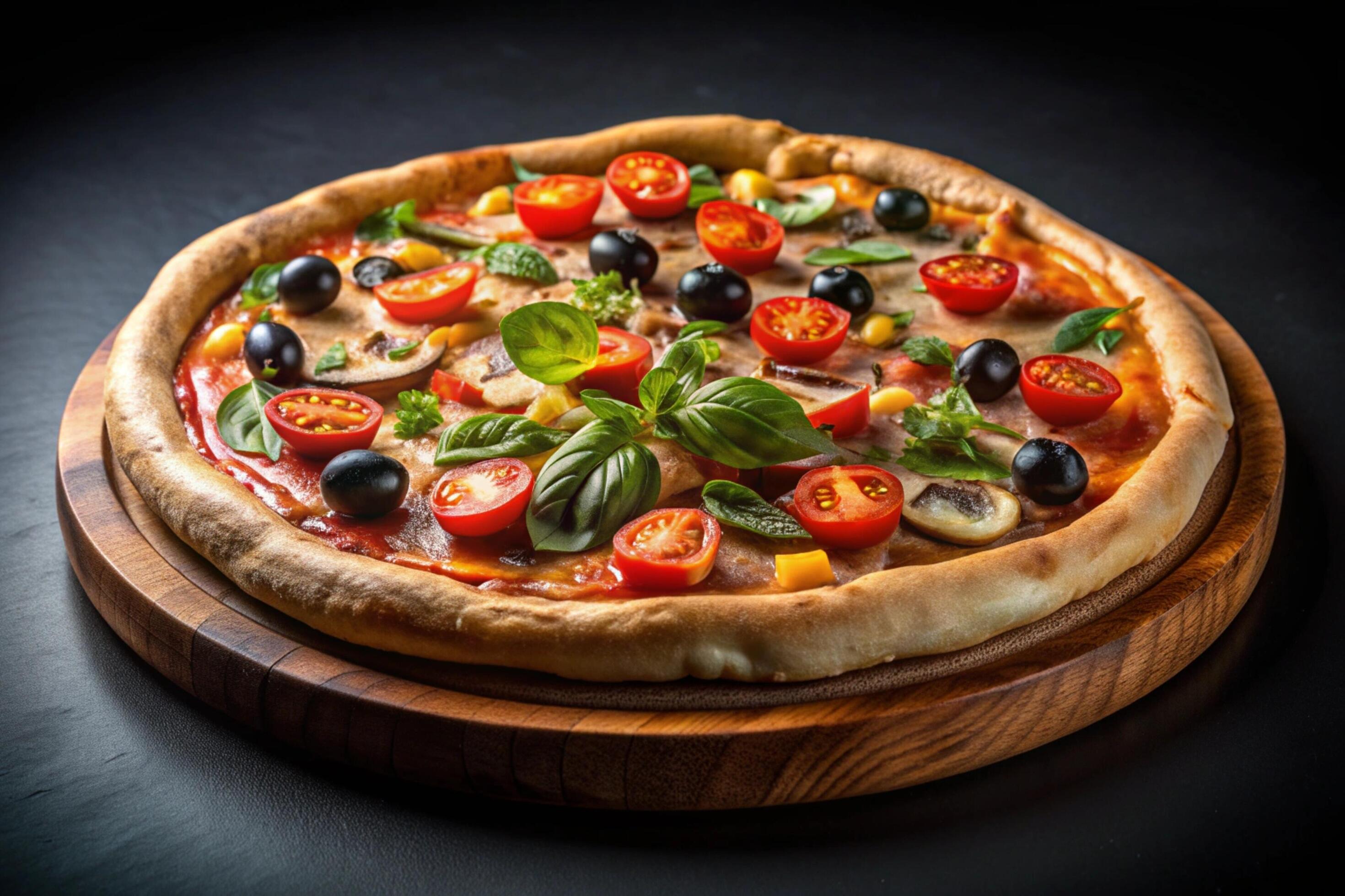 Pizza photo isolated on simple background Stock Free