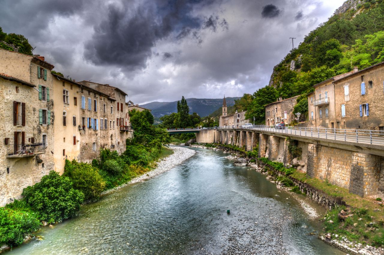 
									Old French town Stock Free