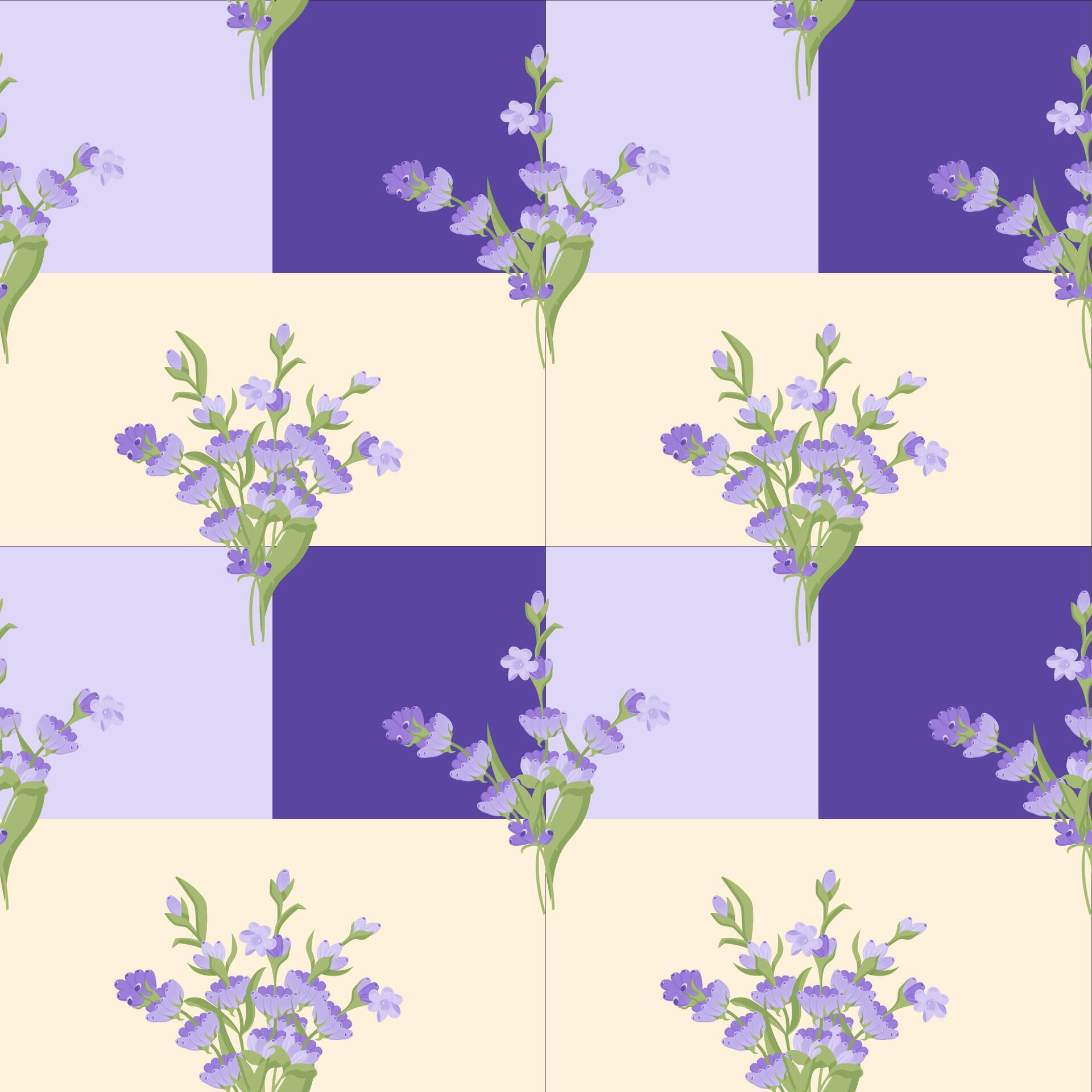 A sprig of lavender. Purple flower. Seamless pattern. illustration. Stock Free