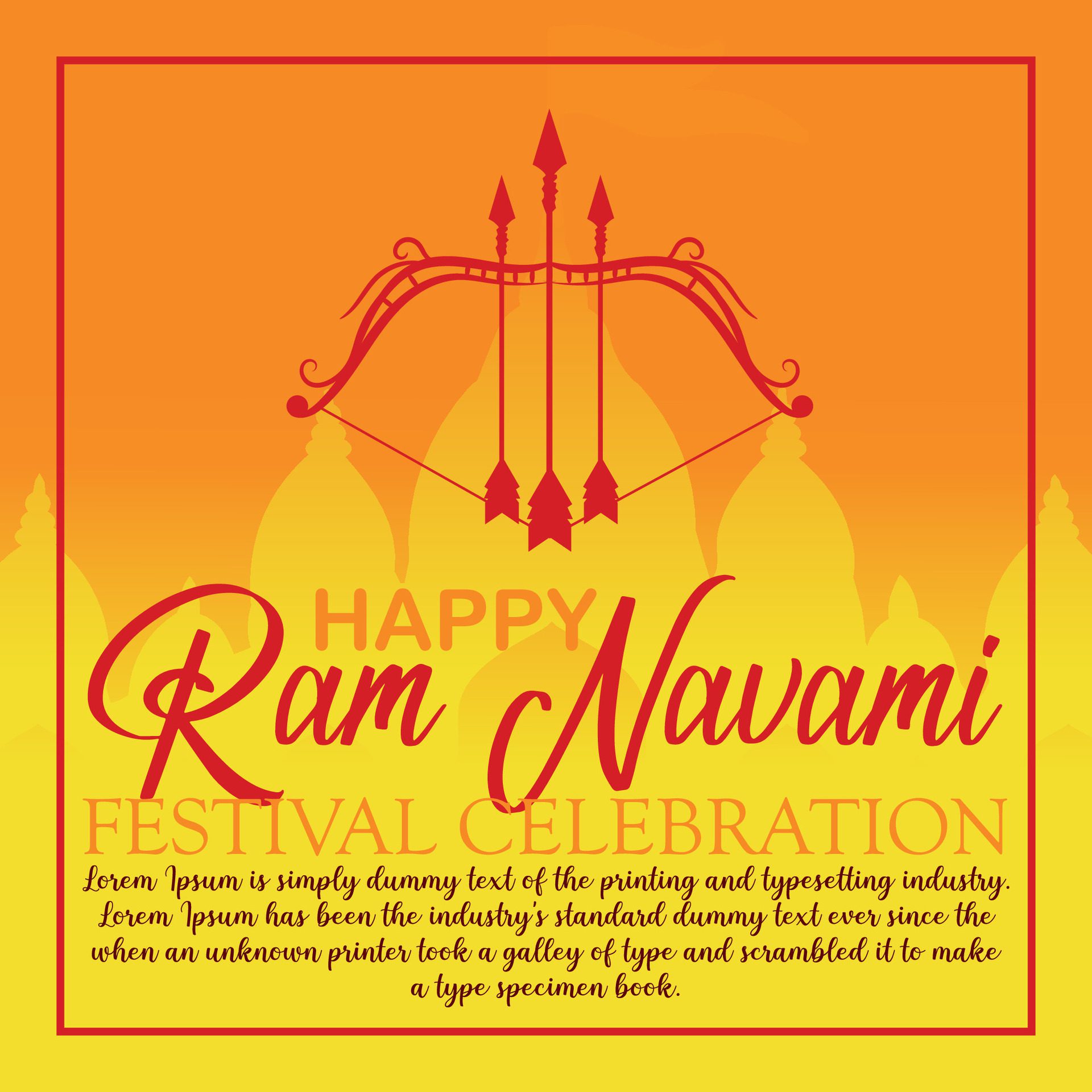 Happy Ram Navami cultural Banner Hindu festival vertical post wishes celebration card Ram Navami celebration background Free Vector