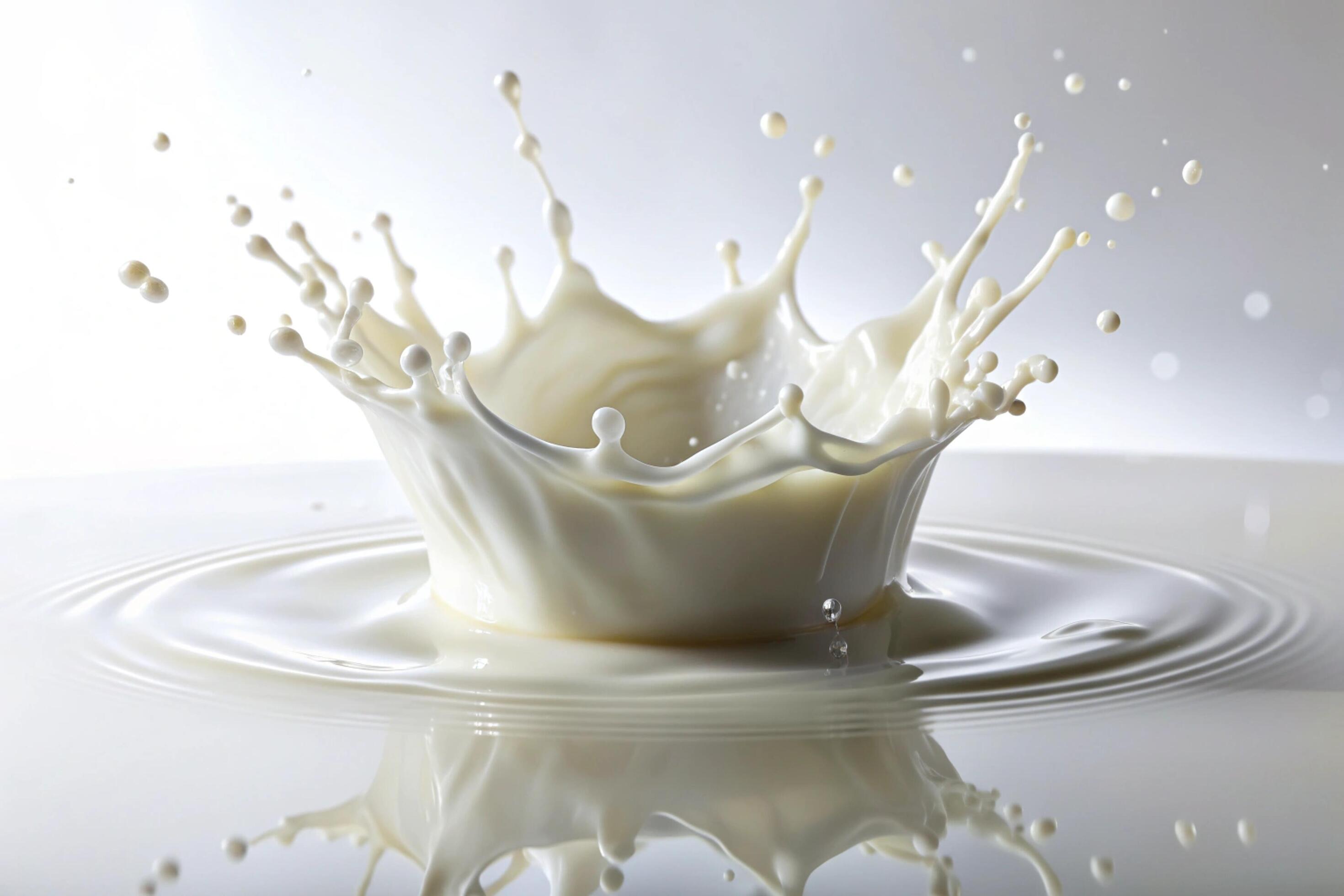 Milk splashes on white background Stock Free