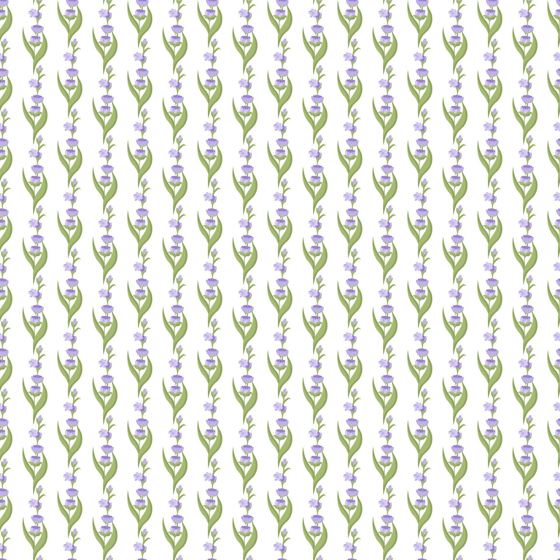 A sprig of lavender. Purple flower. Seamless pattern. illustration. Free Vector